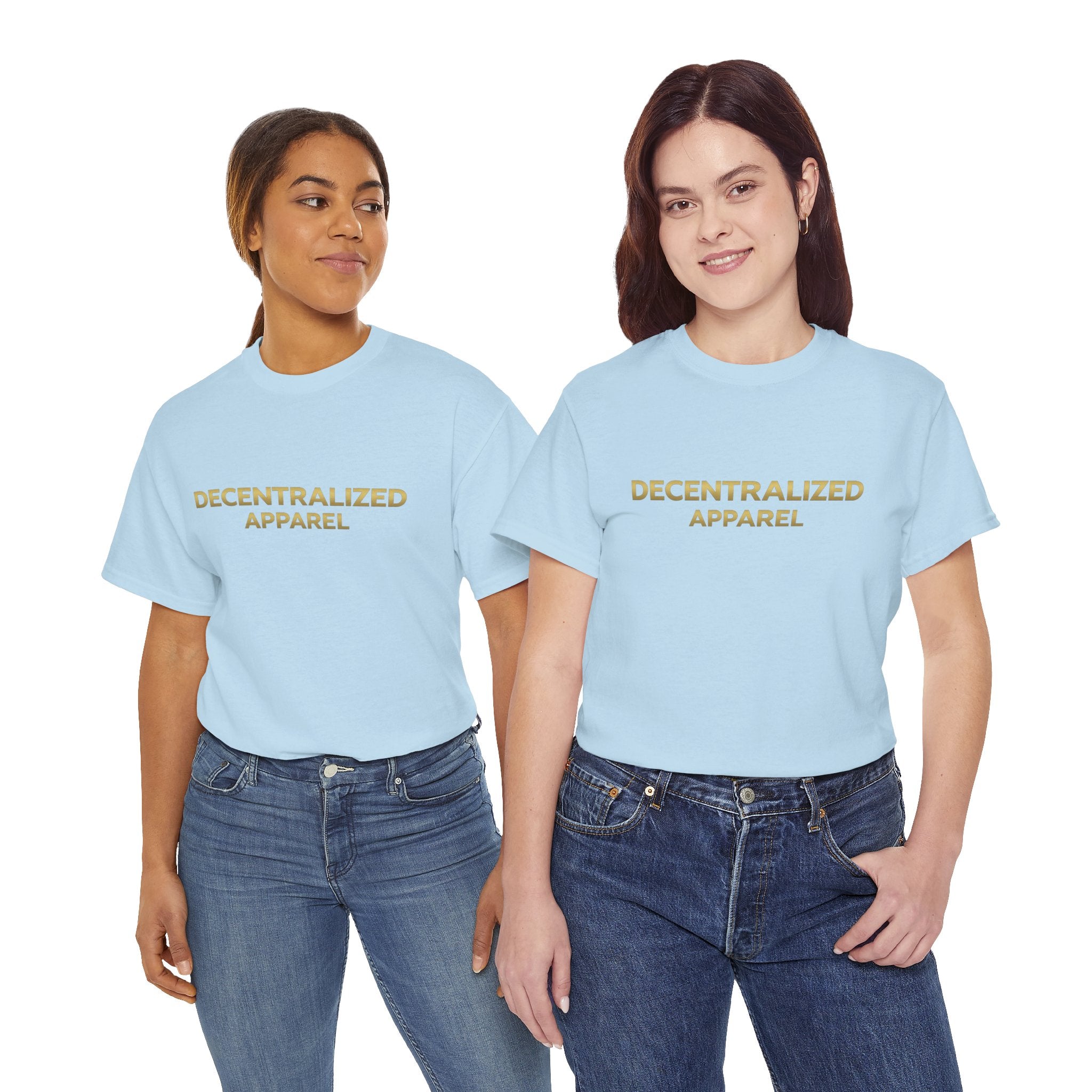 Decentralized Apparel T‑Shirt — Minimal Gold Logo Tee