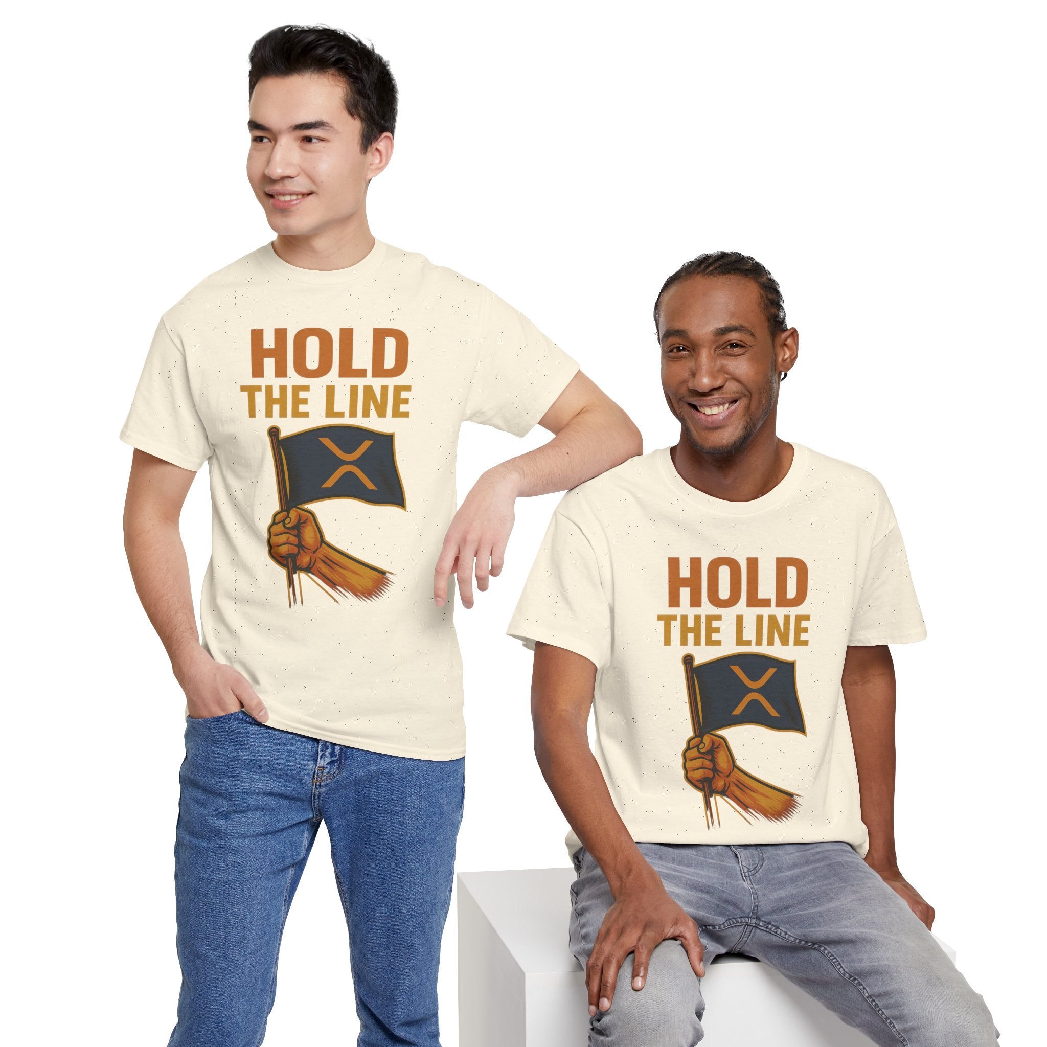 Hold The Line Tee — Bold Flag Graphic Cryptocurrency XRP Shirt