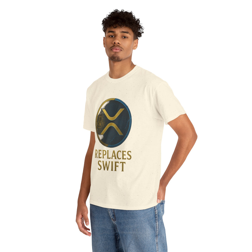 XRP 'Replaces Swift' Cotton Tee — Crypto Ripple Logo T-Shirt