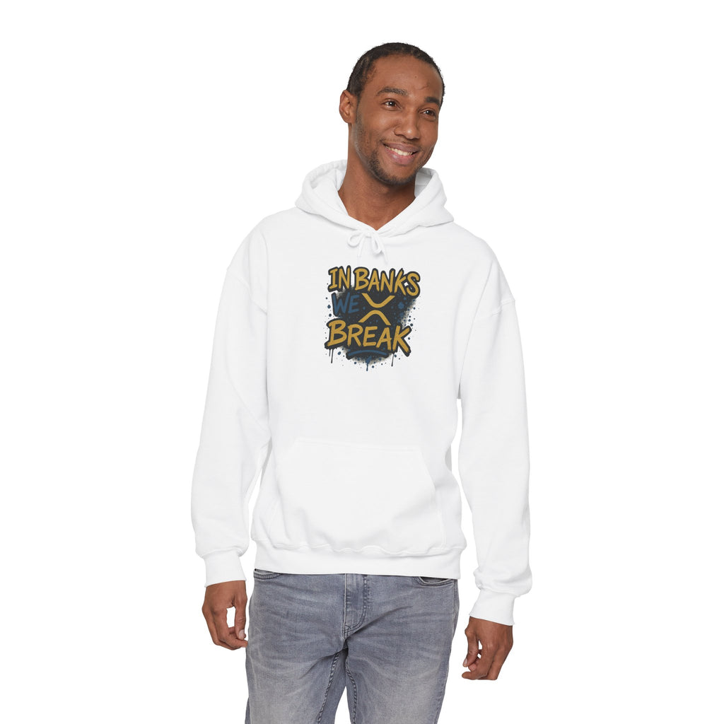 In Banks We Break Hoodie — Streetwear Graffiti Hoodie for Urban Style