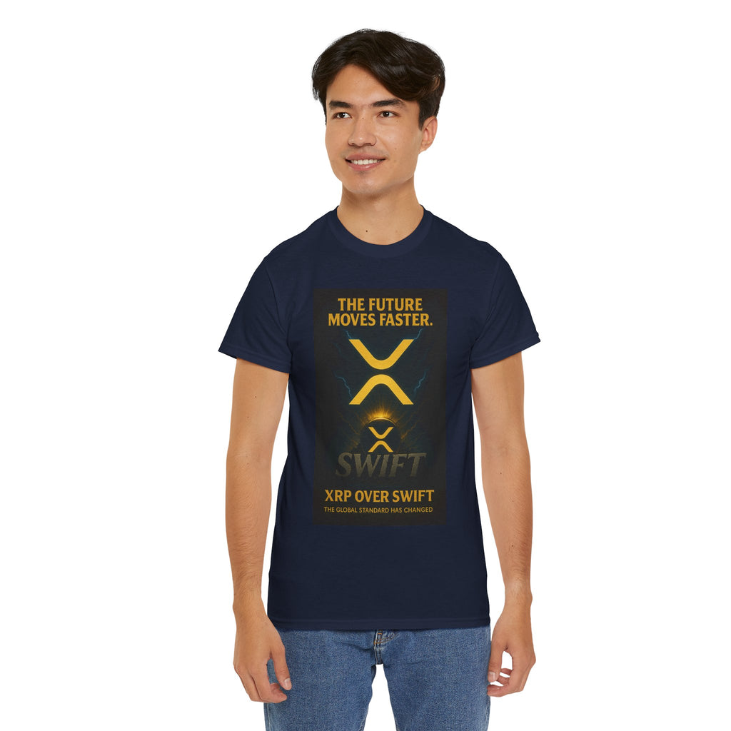 XRP Swift Crypto T-Shirt — “The Future Moves Faster” XRP Over Swift Tee