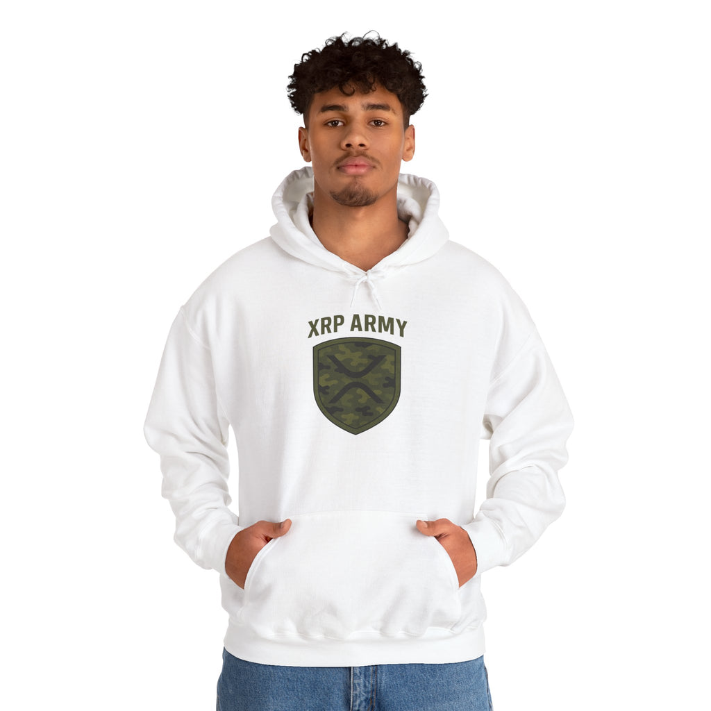 XRP Army Hoodie – Crypto Shield Camouflage Sweatshirt