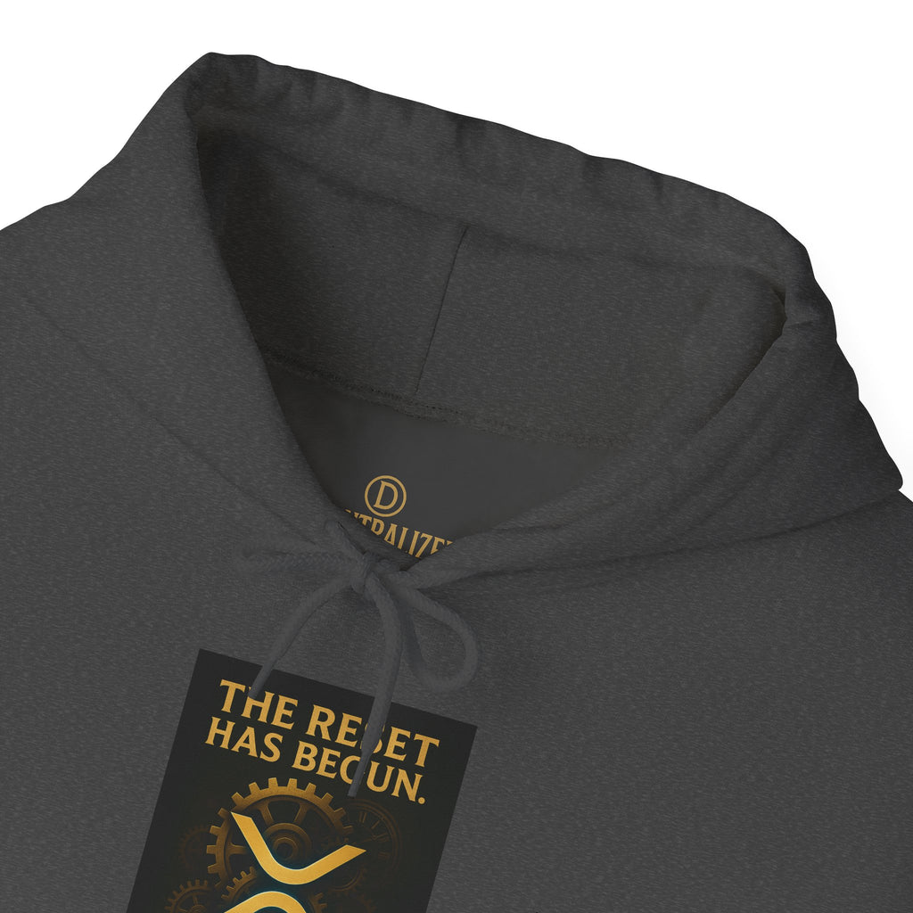 XRP Hoodie — "The Reset Has Begun" Crypto Logo Pullover
