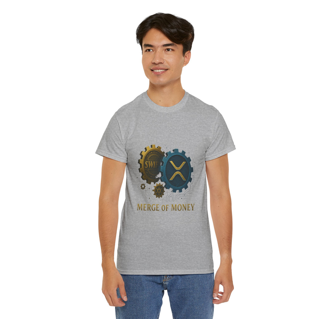 Merge of Money Tee - Cryptocurrency Gears XRP & SWI Crypto T-Shirt