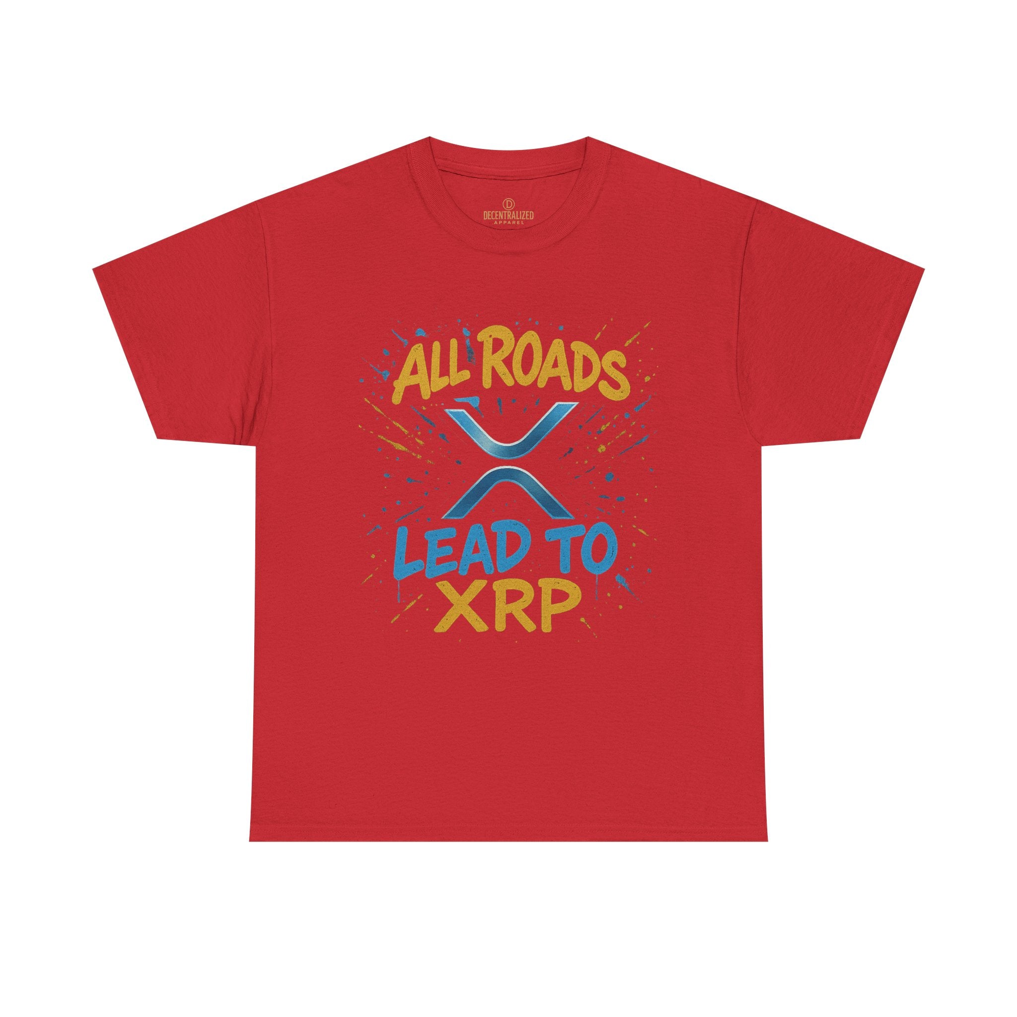 XRP Crypto Tee — "All Roads Lead to XRP" Casual Cryptocurrency Shirt