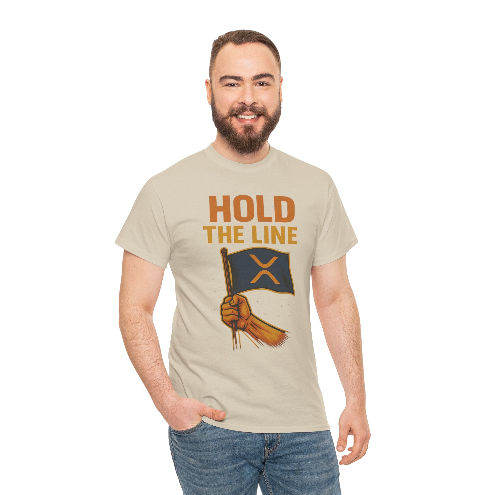 Hold The Line Tee — Bold Flag Graphic Cryptocurrency XRP Shirt