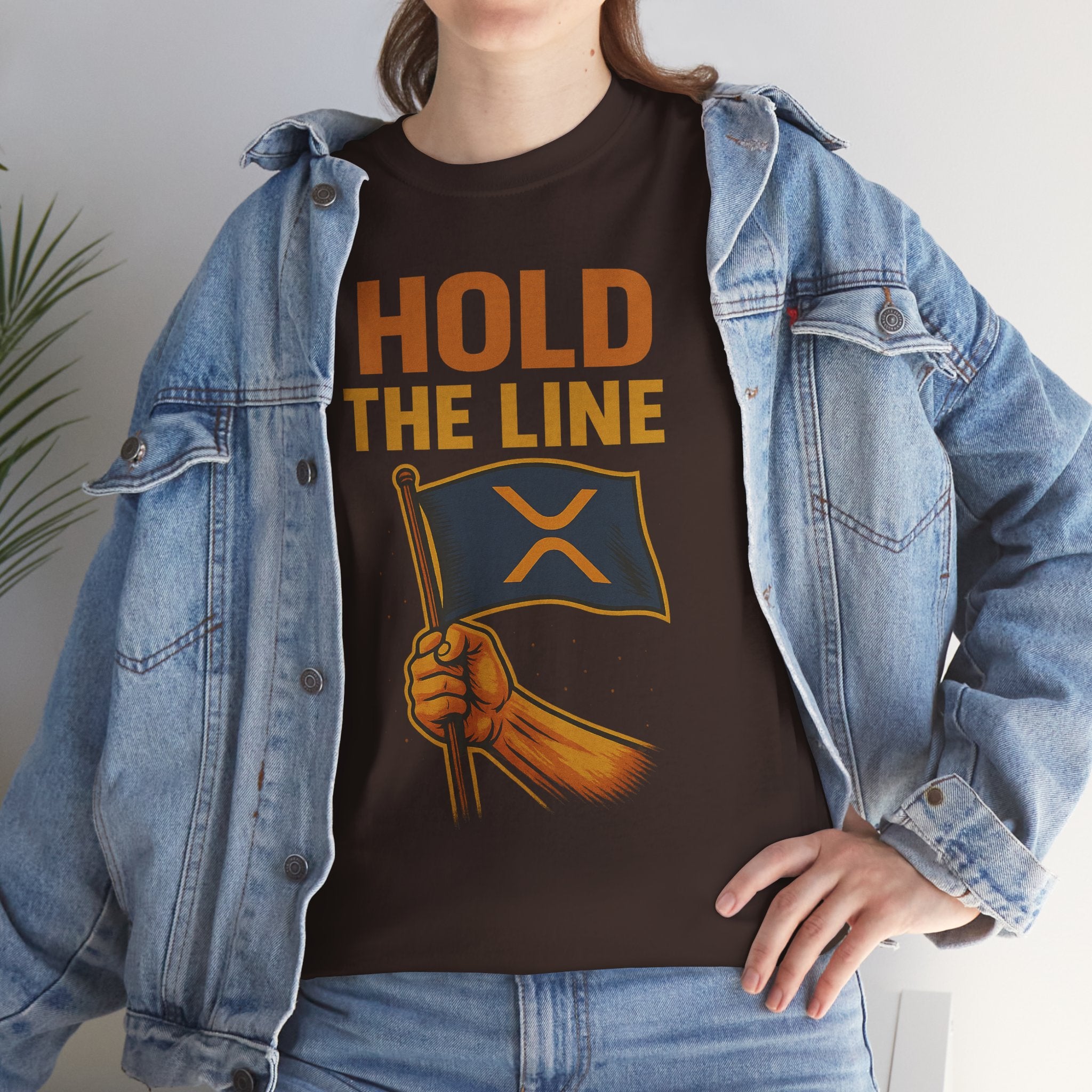 Hold The Line Tee — Bold Flag Graphic Cryptocurrency XRP Shirt