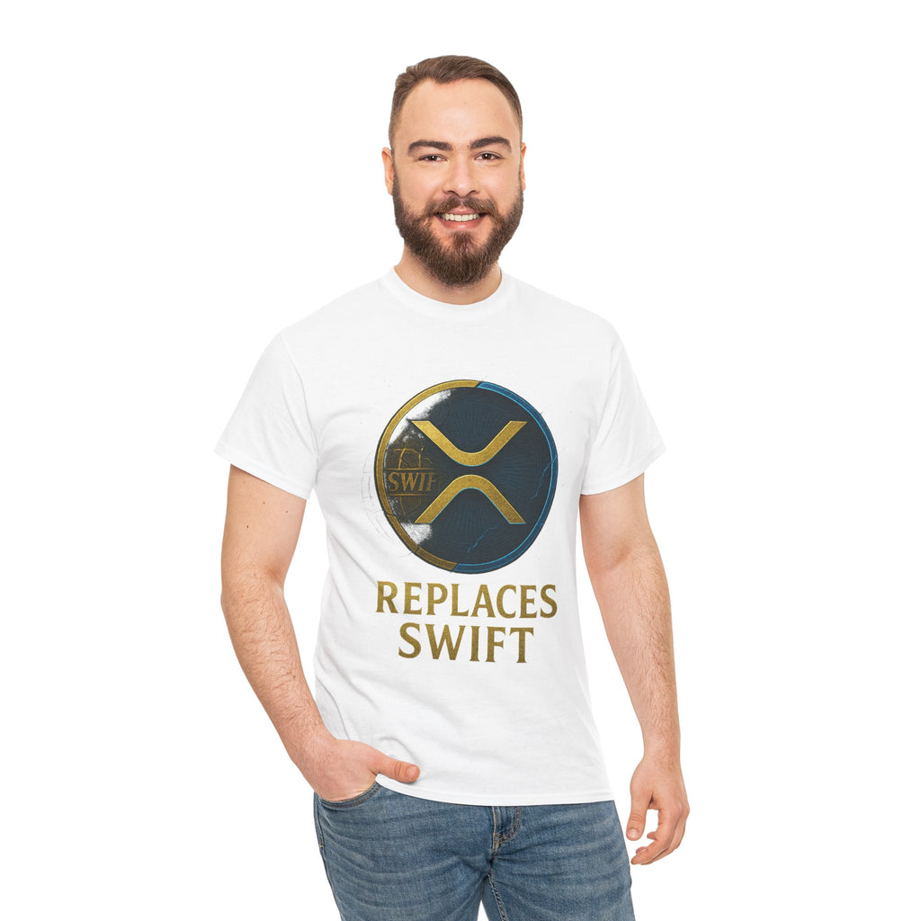 XRP 'Replaces Swift' Cotton Tee — Crypto Ripple Logo T-Shirt