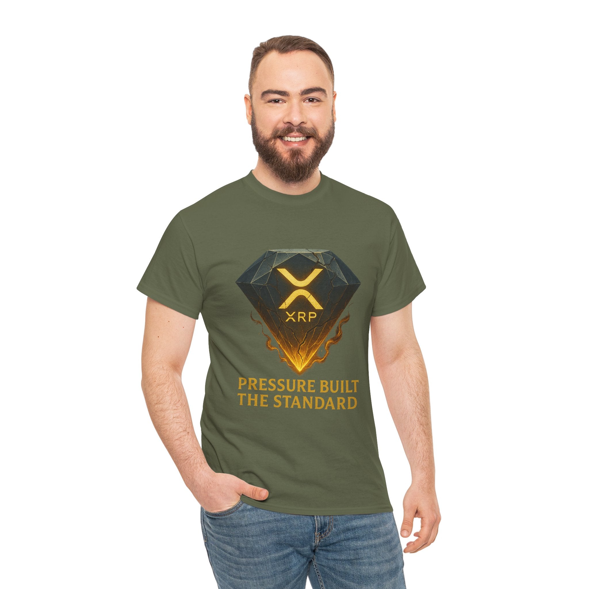 XRP Diamond Tee — "Pressure Built The Standard" Crypto Graphic T‑Shirt
