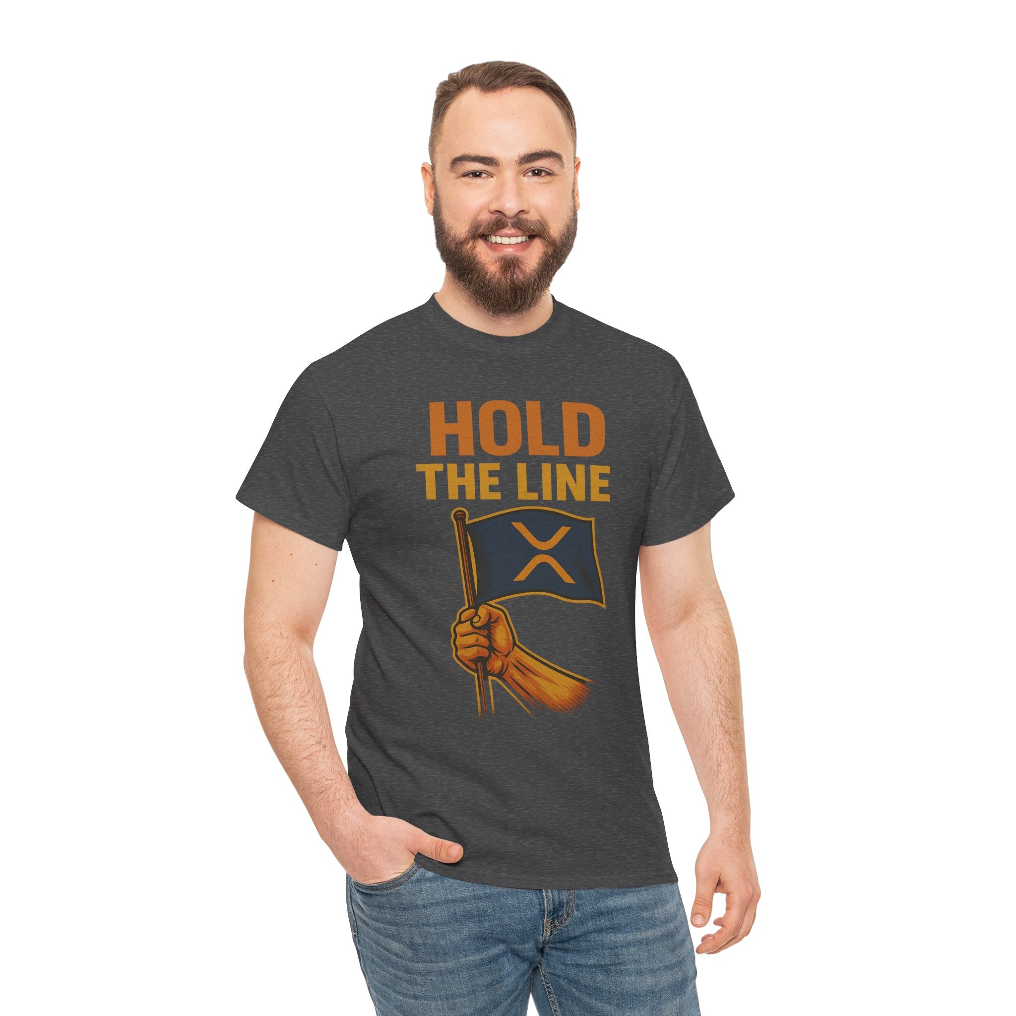 Hold The Line Tee — Bold Flag Graphic Cryptocurrency XRP Shirt