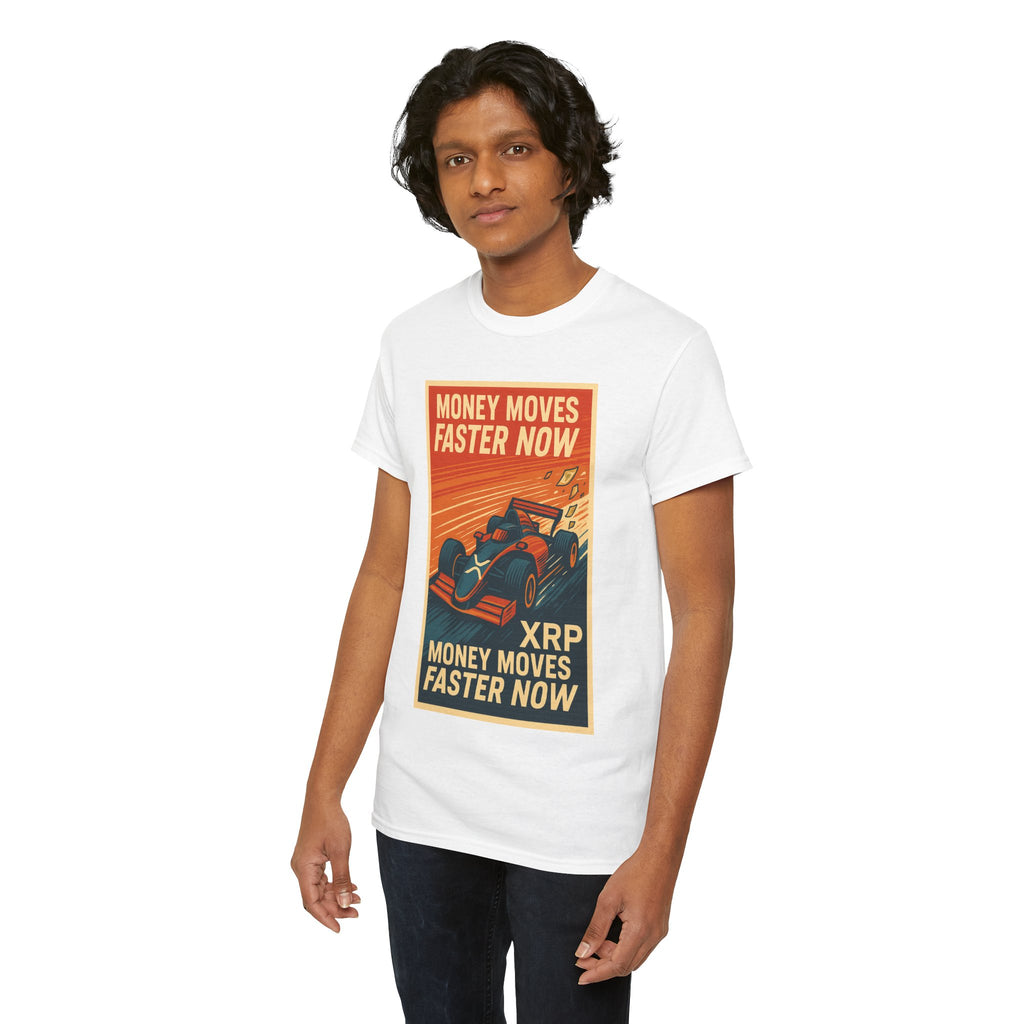 XRP 'Money Moves Faster Now' Racing Tee — Crypto Enthusiast T-Shirt