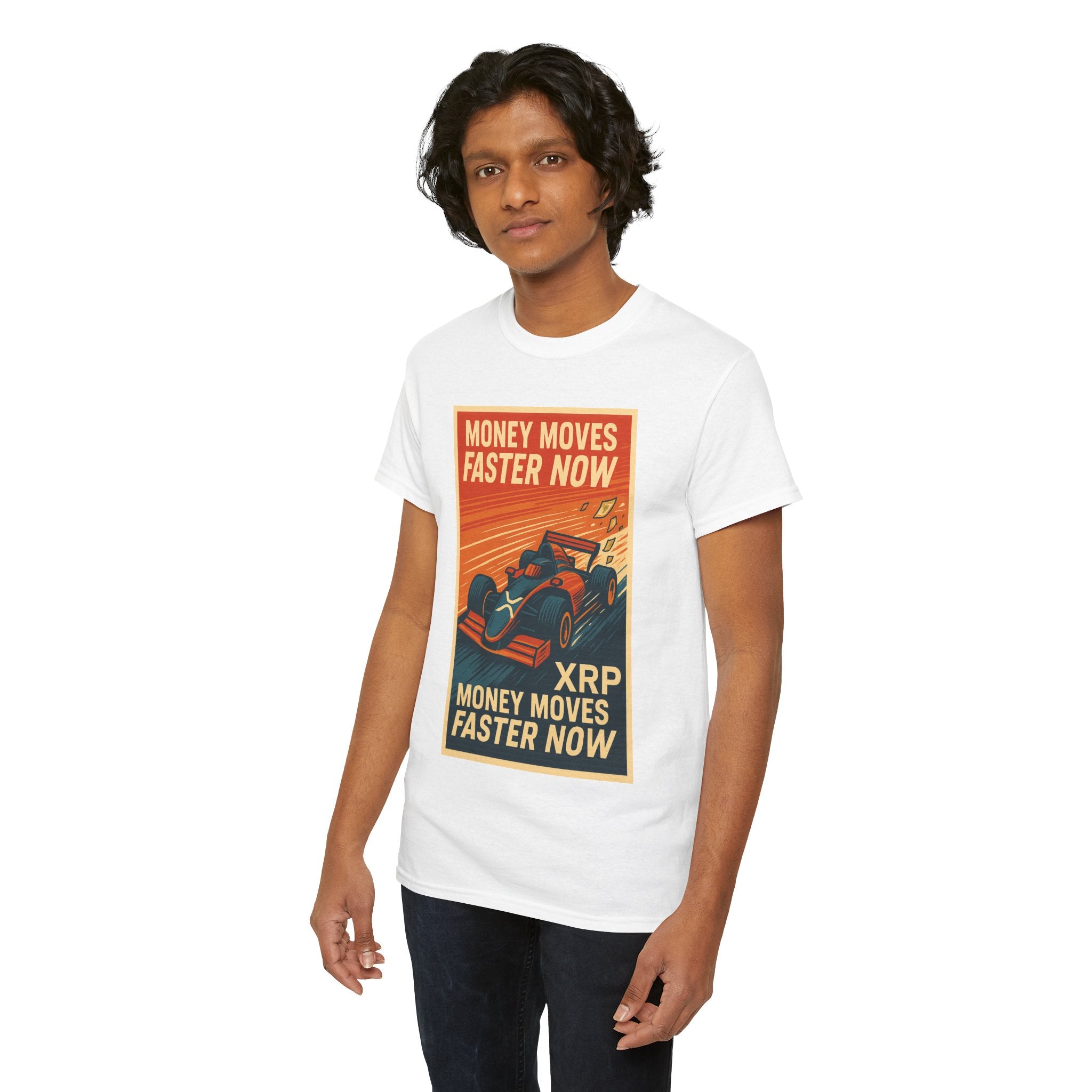 XRP 'Money Moves Faster Now' Racing Tee — Crypto Enthusiast T-Shirt