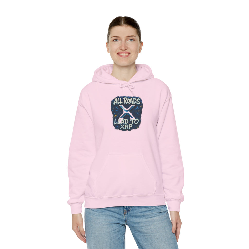 All Roads Lead to XRP Hoodie – Crypto Ripple Logo Sweatshirt
