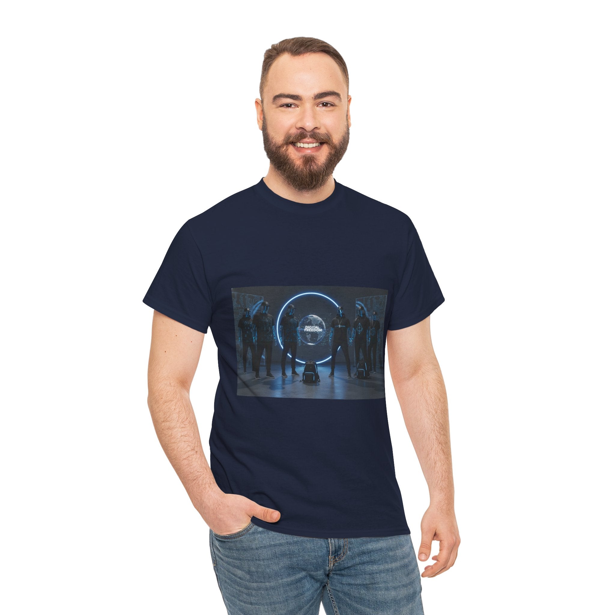 Sci‑Fi Portal Graphic Tee — Futuristic Neon Crew T-Shirt