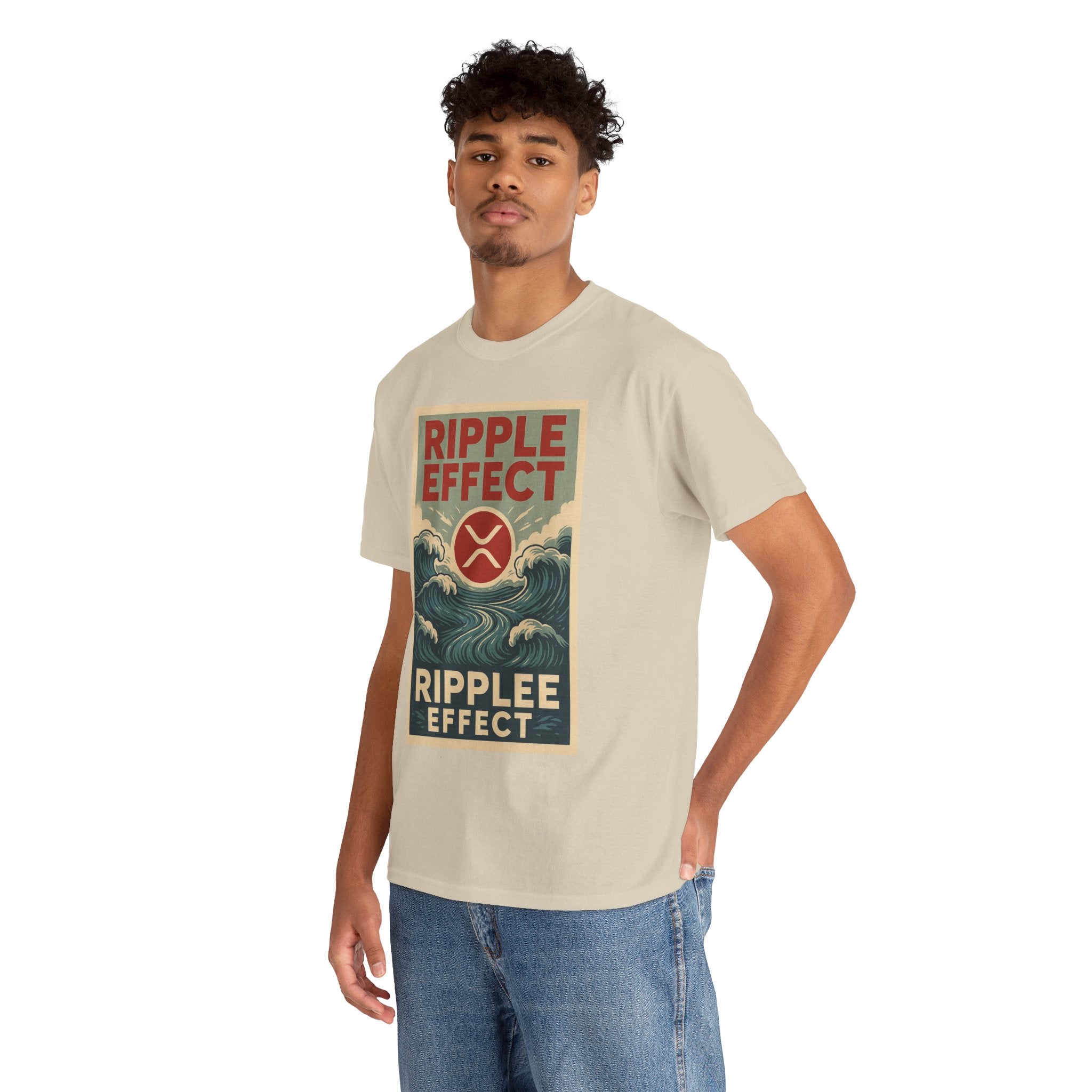 Ripple Effect Tee — Vintage Wave XRP Crypto Graphic T-Shirt