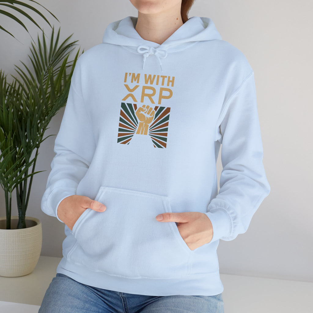 Hoodie — "I'm With XRP" Retro Crypto Graphic Hoodie