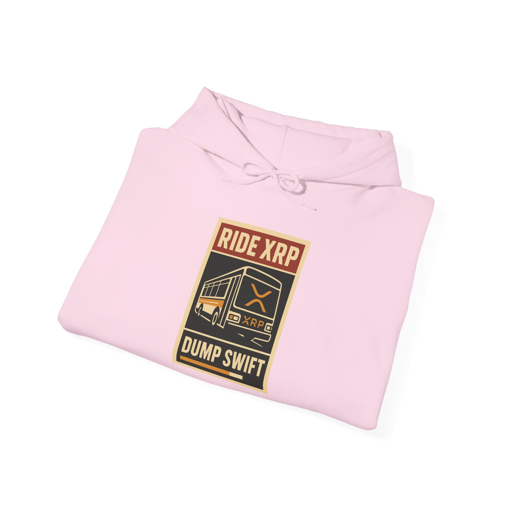 XRP Crypto Hoodie — "Ride XRP, Dump Swift" Retro Badge