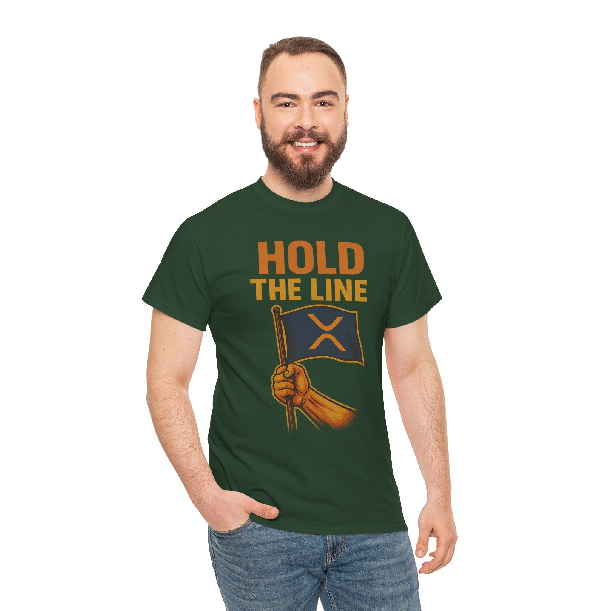 Hold The Line Tee — Bold Flag Graphic Cryptocurrency XRP Shirt