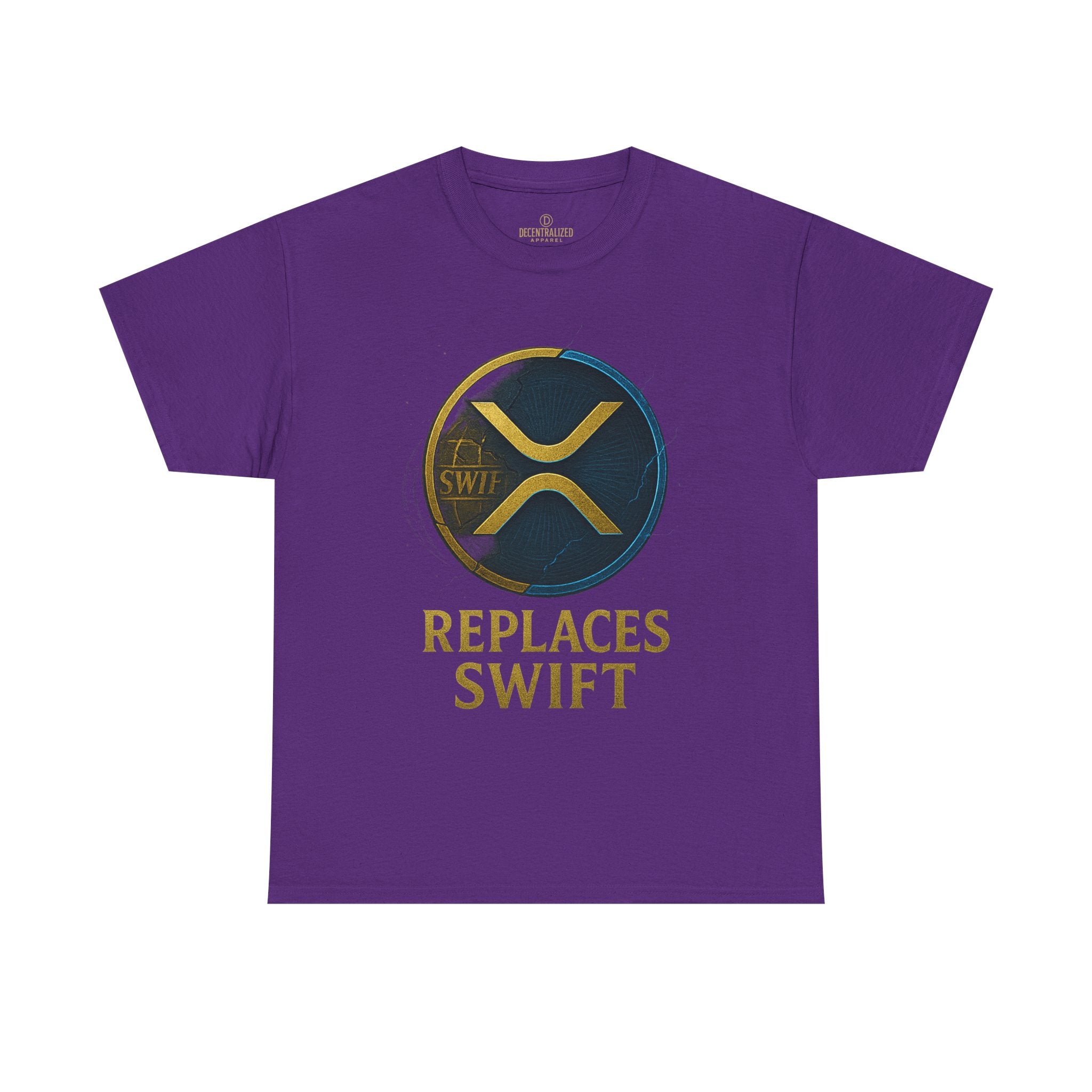 XRP 'Replaces Swift' Cotton Tee — Crypto Ripple Logo T-Shirt
