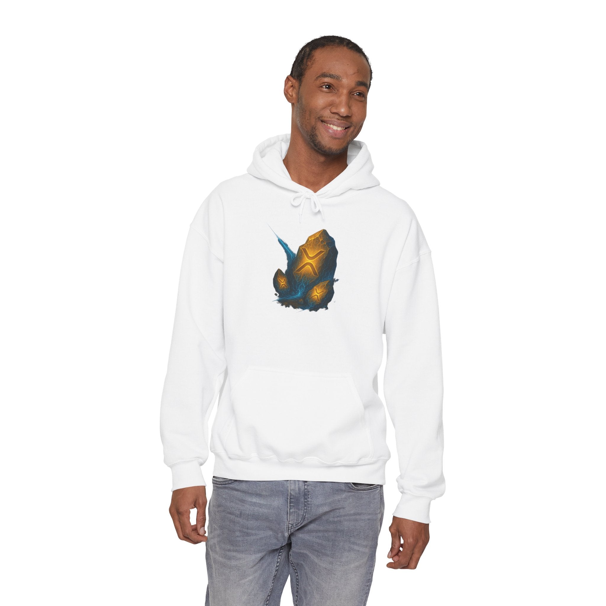 Rune Stone Hoodie — Glowing Mystic Rock Graphic Hooded Sweatshirt