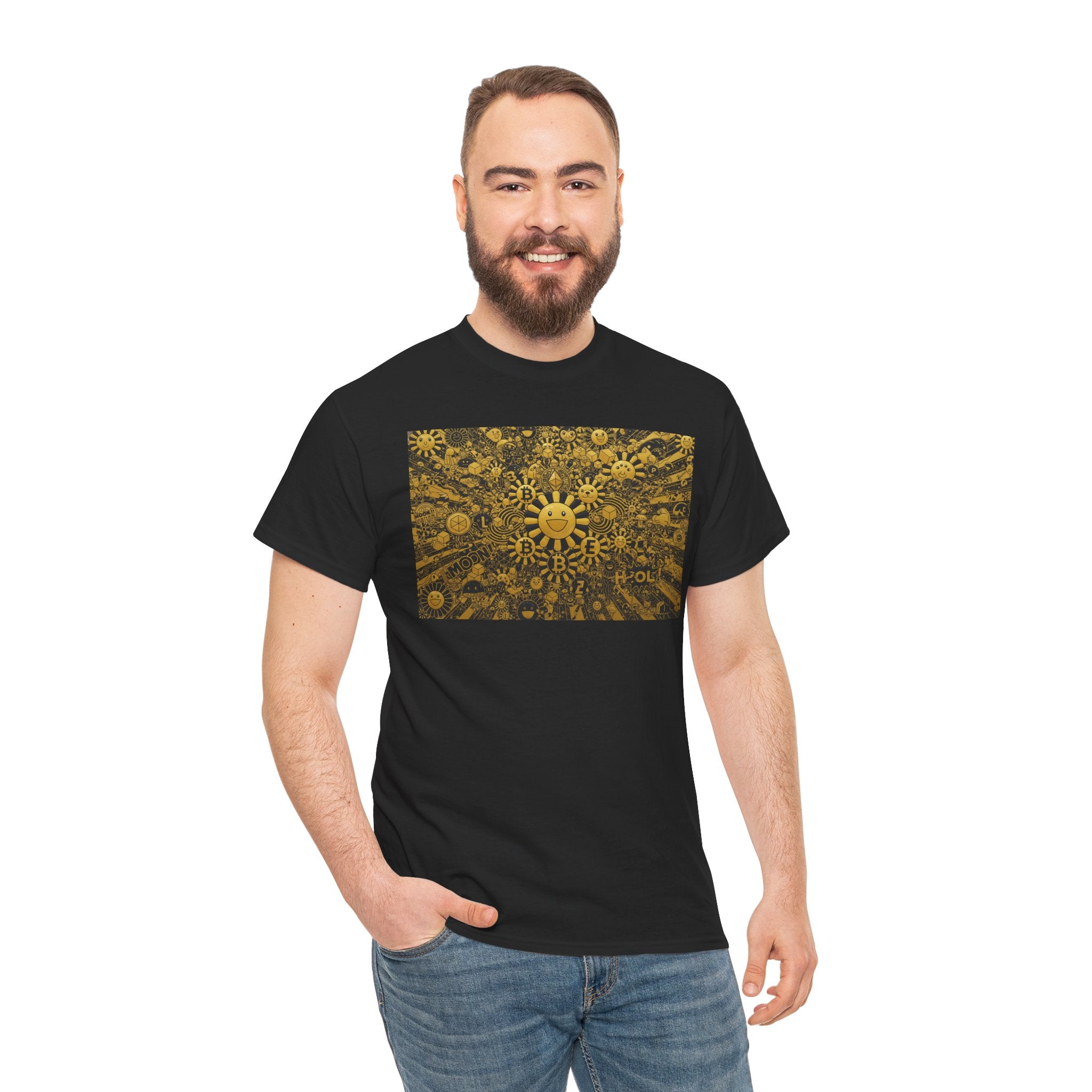 Sunflower Burst T‑Shirt — Golden Sunflower Pattern Tee