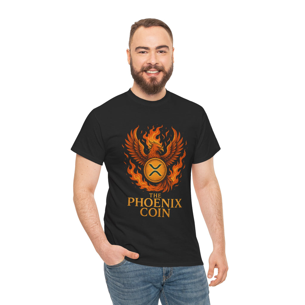 Phoenix Coin T‑Shirt — Fiery Phoenix Crypto Logo Tee