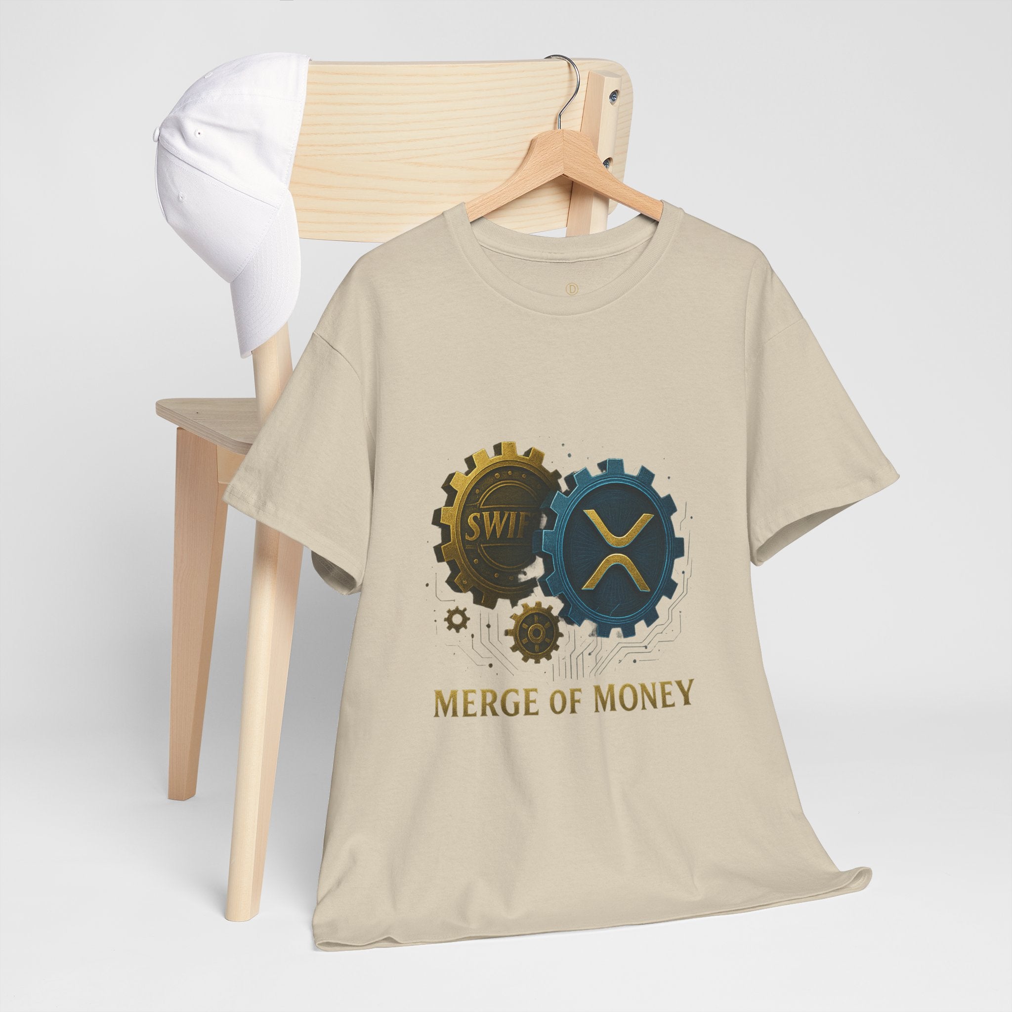 Merge of Money Tee - Cryptocurrency Gears XRP & SWI Crypto T-Shirt