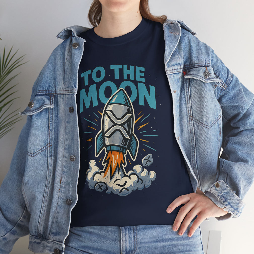 To The Moon Rocket T-Shirt — Space Graphic Tee for Crypto & Space Enthusiasts