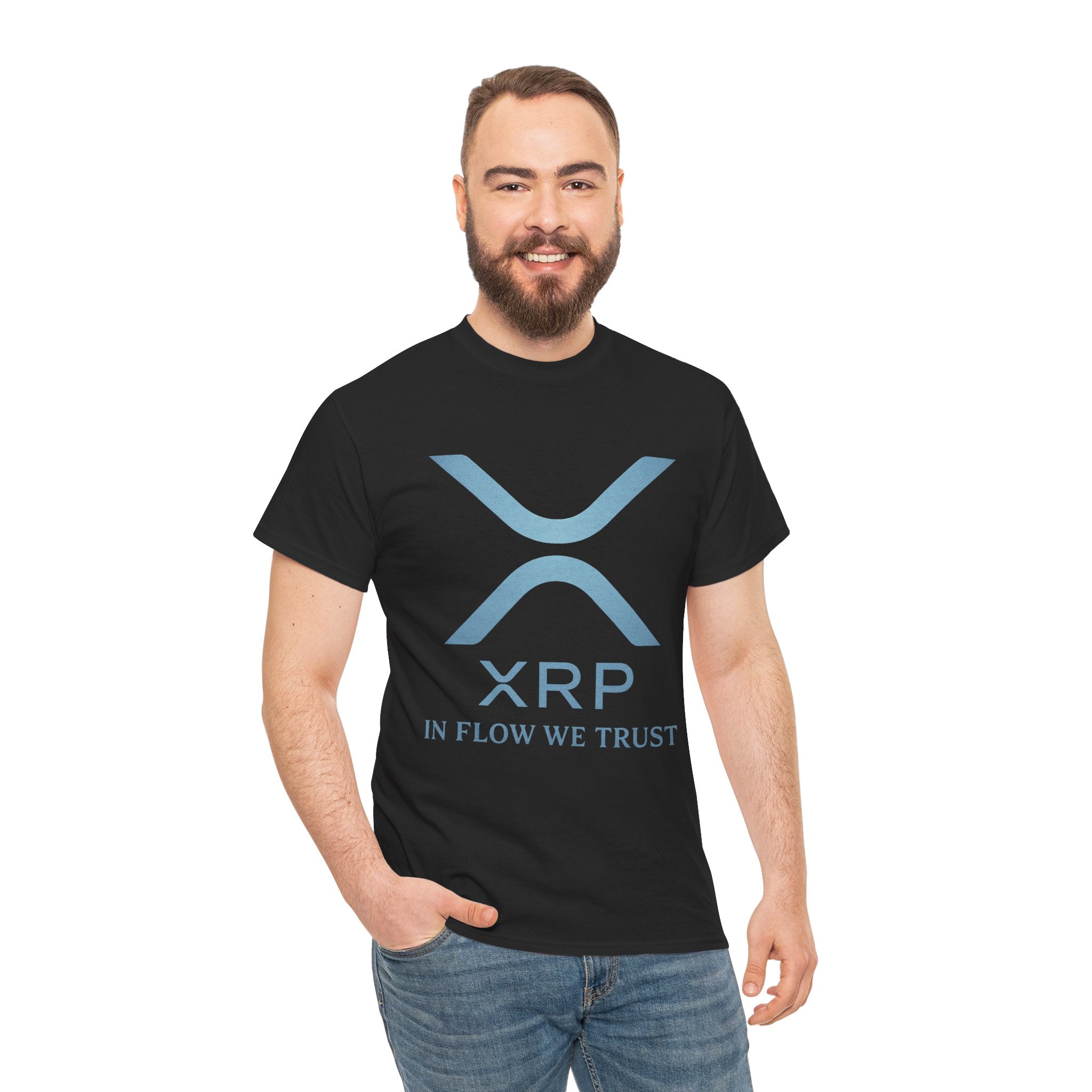 XRP Crypto Tee — "In Flow We Trust" Ripple Logo T-Shirt