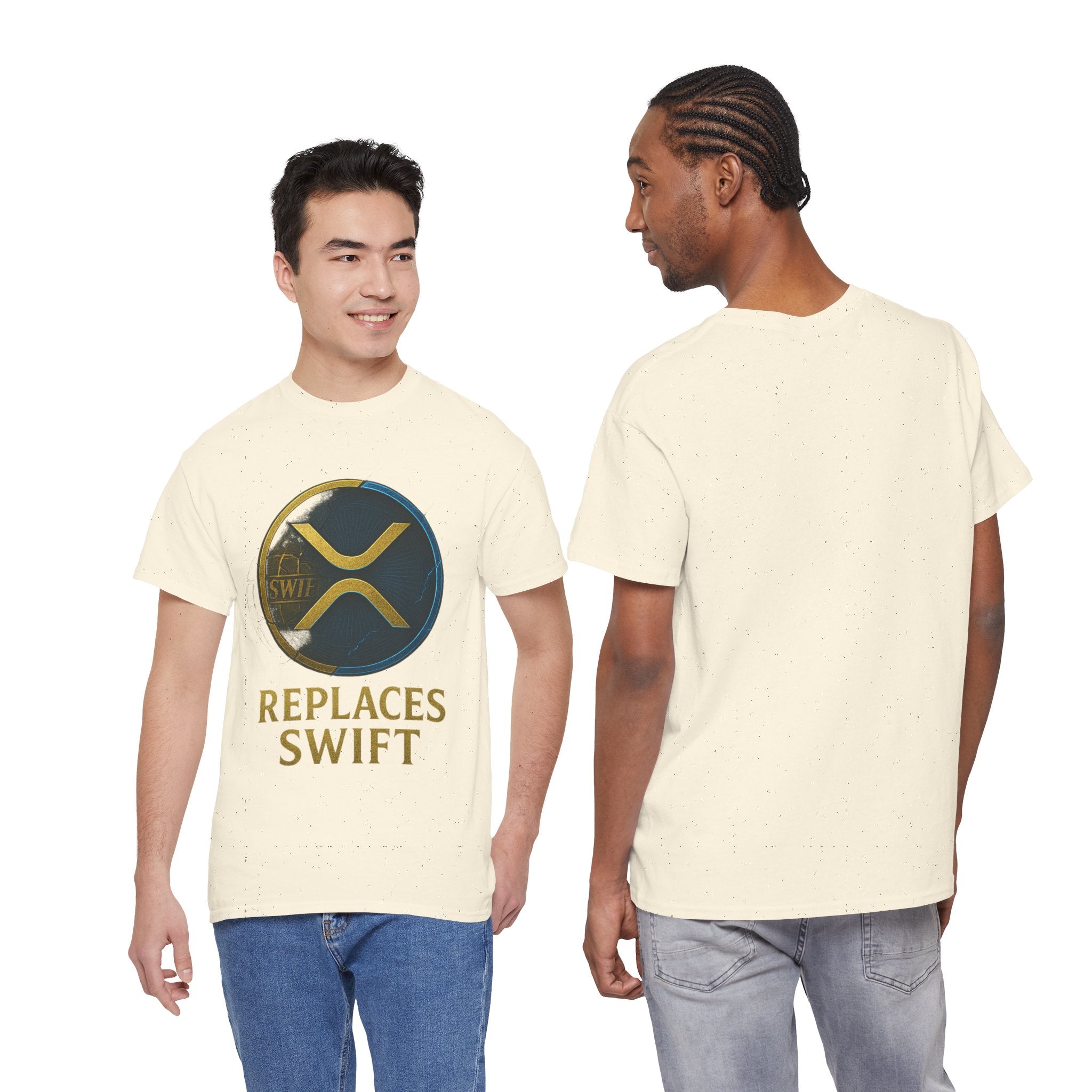 XRP 'Replaces Swift' Cotton Tee — Crypto Ripple Logo T-Shirt