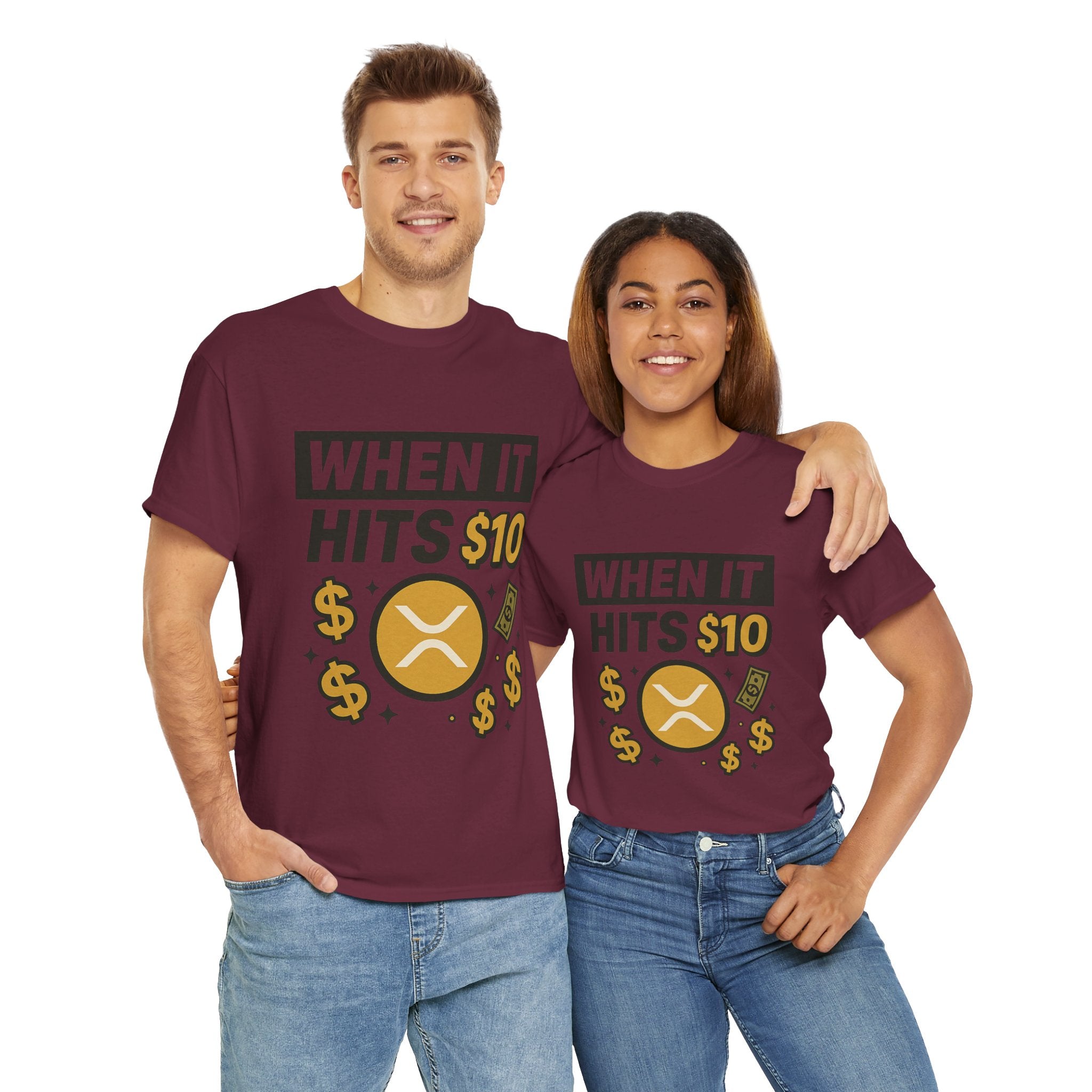 Crypto Tee - "When It Hits 10" Ripple XRP Meme Shirt
