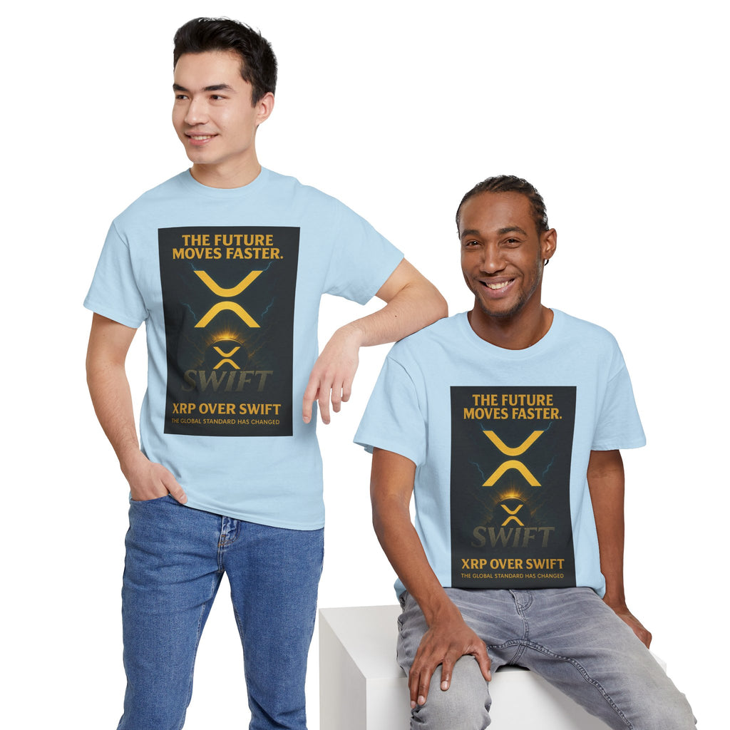 XRP Swift Crypto T-Shirt — “The Future Moves Faster” XRP Over Swift Tee