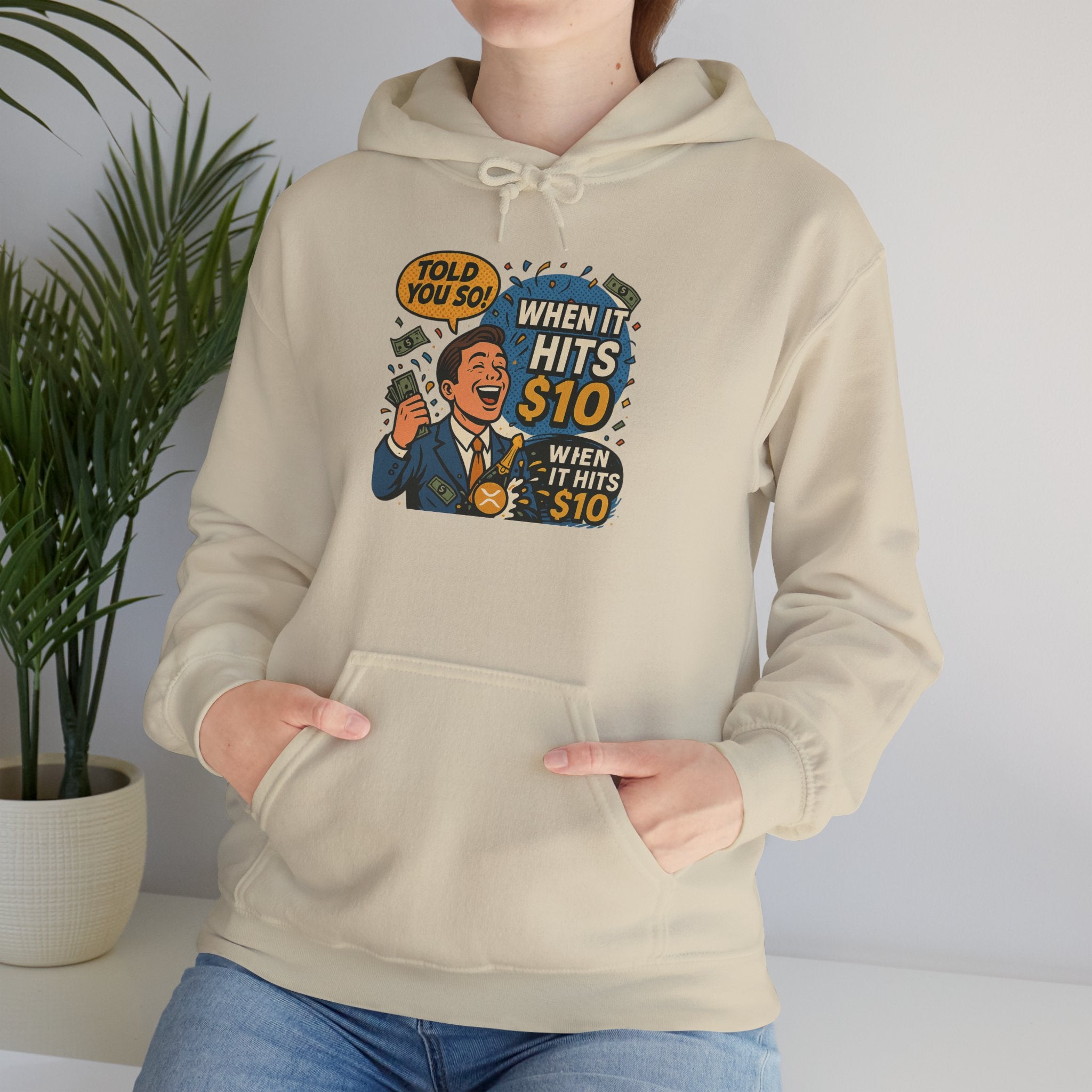 Hoodie — “When it Hits 10” Funny Stock Market Meme Hoodie