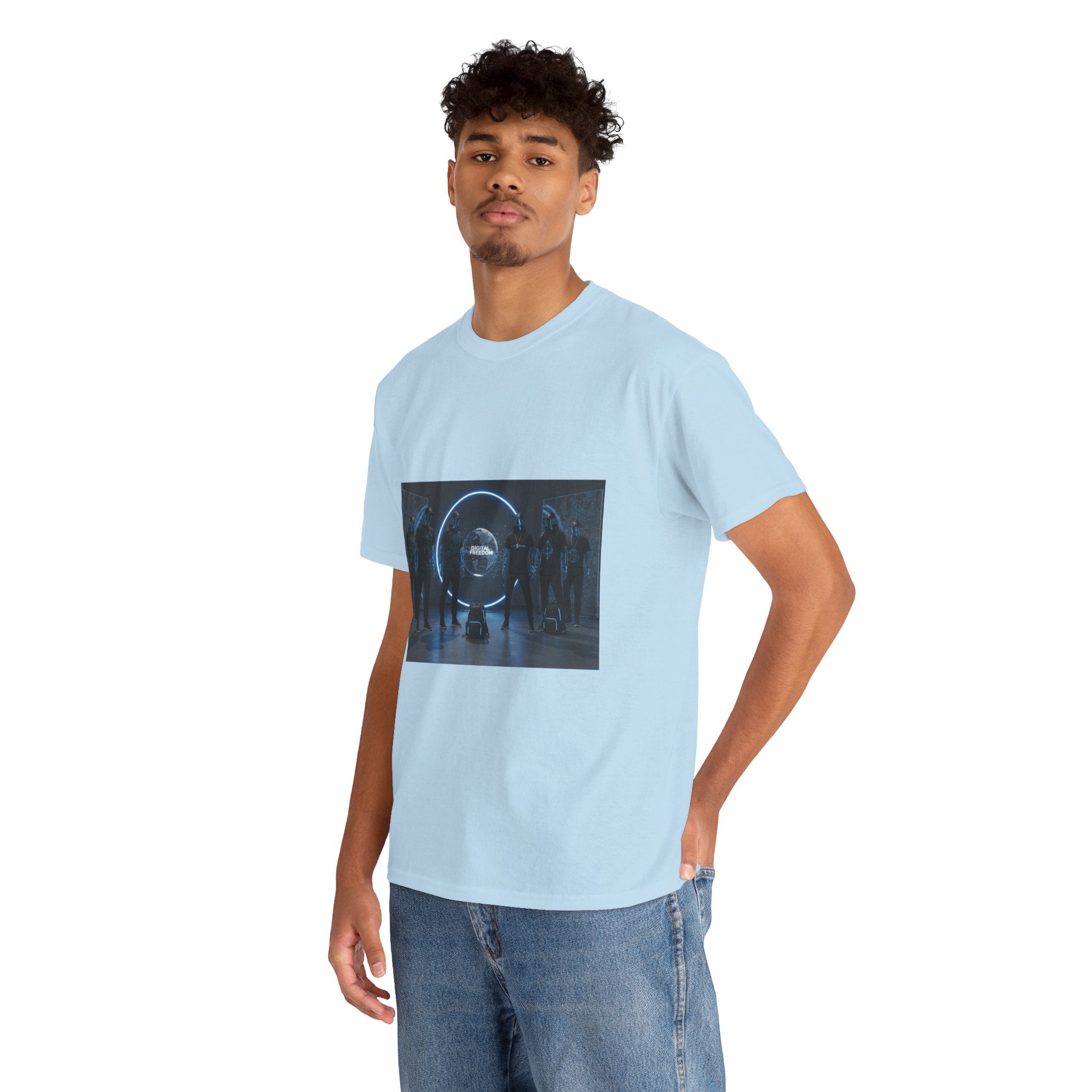 Sci‑Fi Portal Graphic Tee — Futuristic Neon Crew T-Shirt