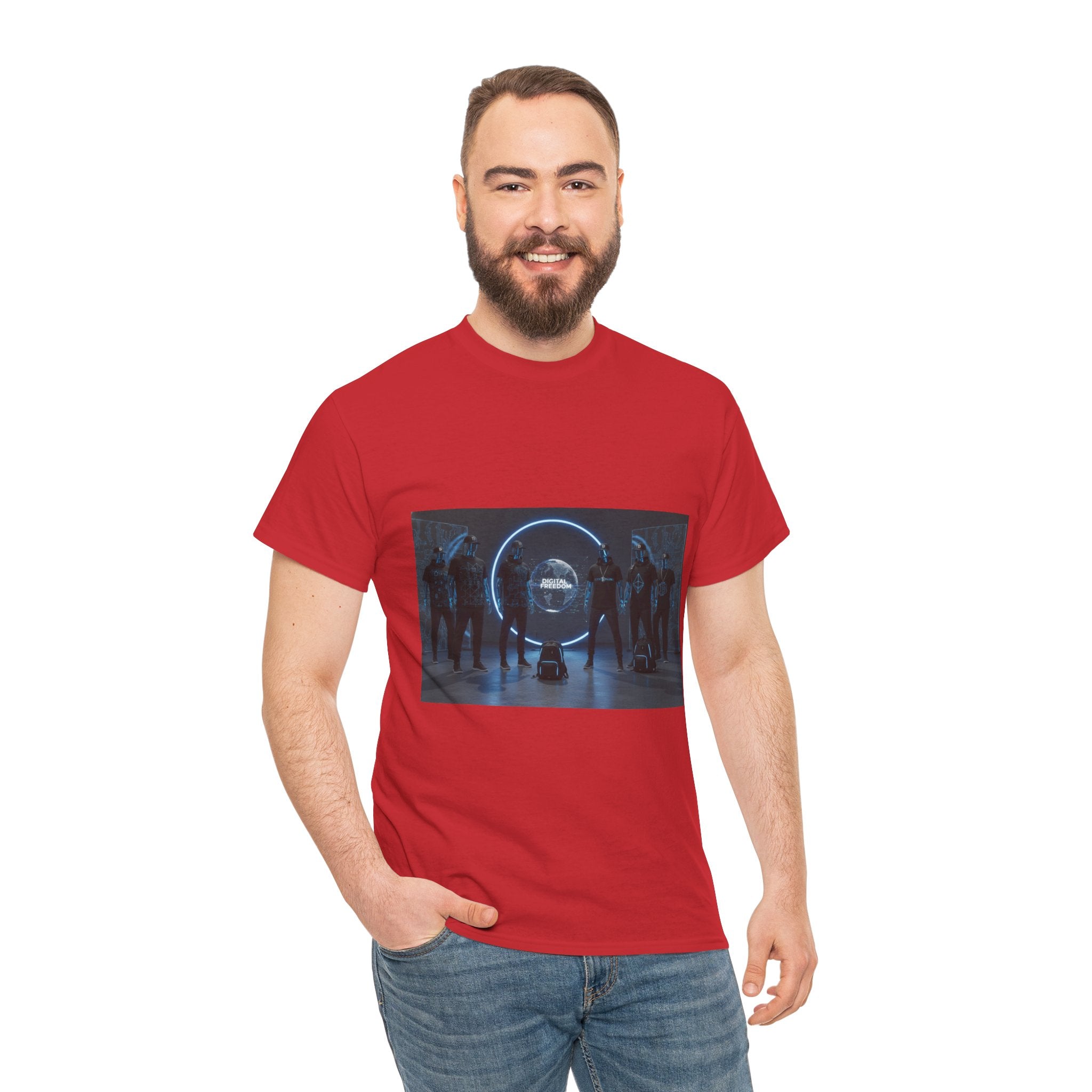 Sci‑Fi Portal Graphic Tee — Futuristic Neon Crew T-Shirt