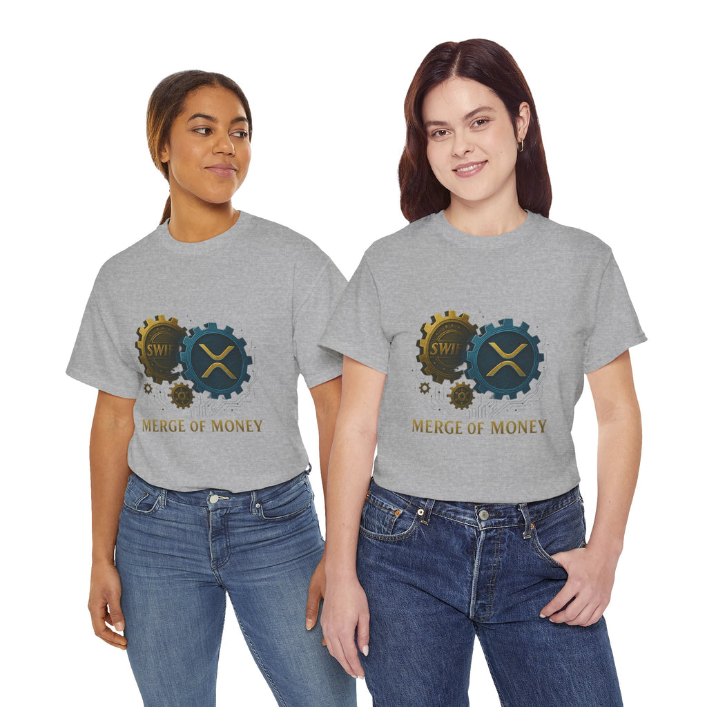 Merge of Money Tee - Cryptocurrency Gears XRP & SWI Crypto T-Shirt