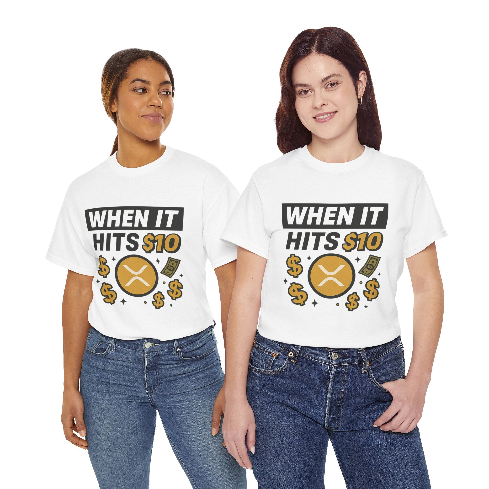 Crypto Tee - "When It Hits 10" Ripple XRP Meme Shirt