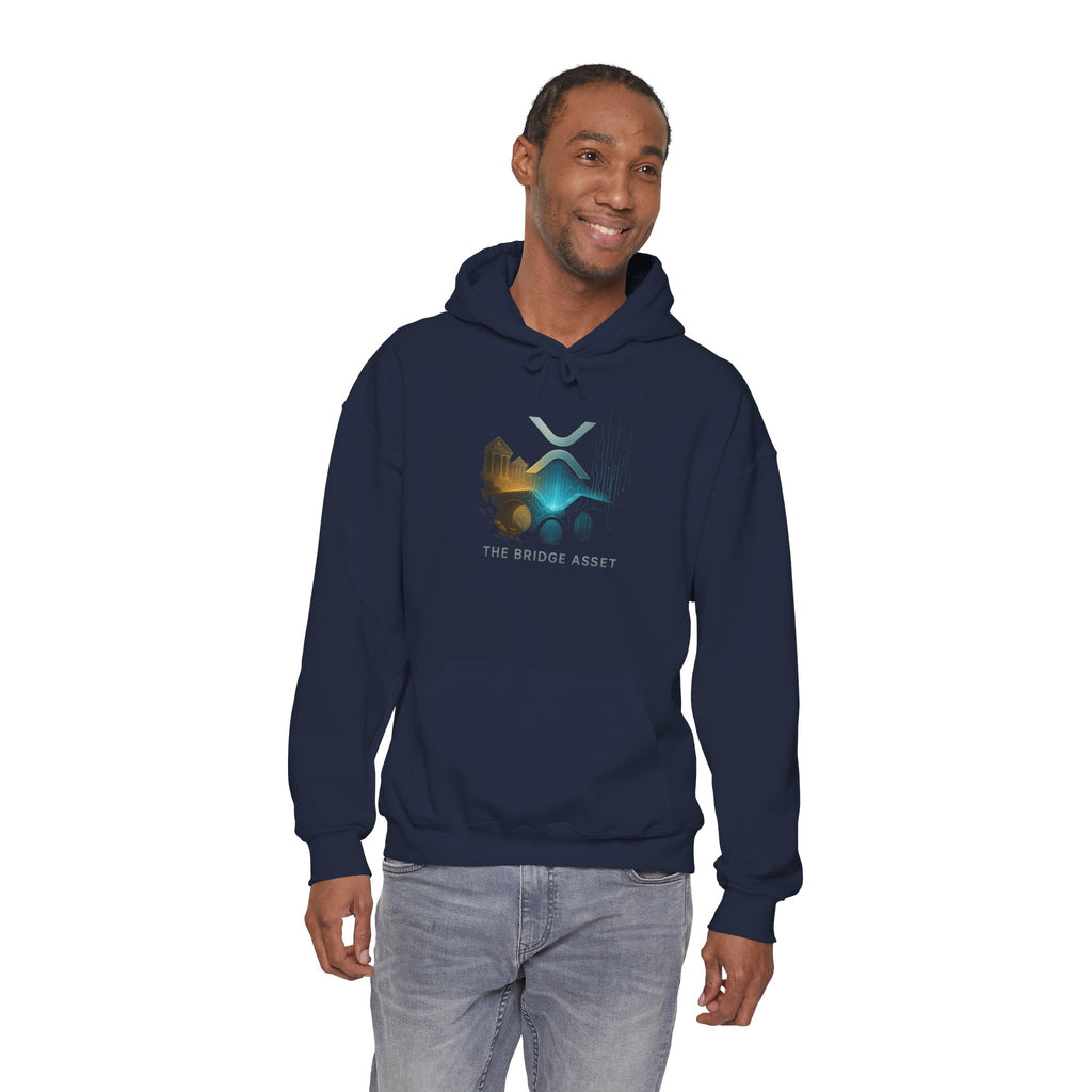 Bridge Asset Logo Hoodie — Minimal Crypto XRP Design