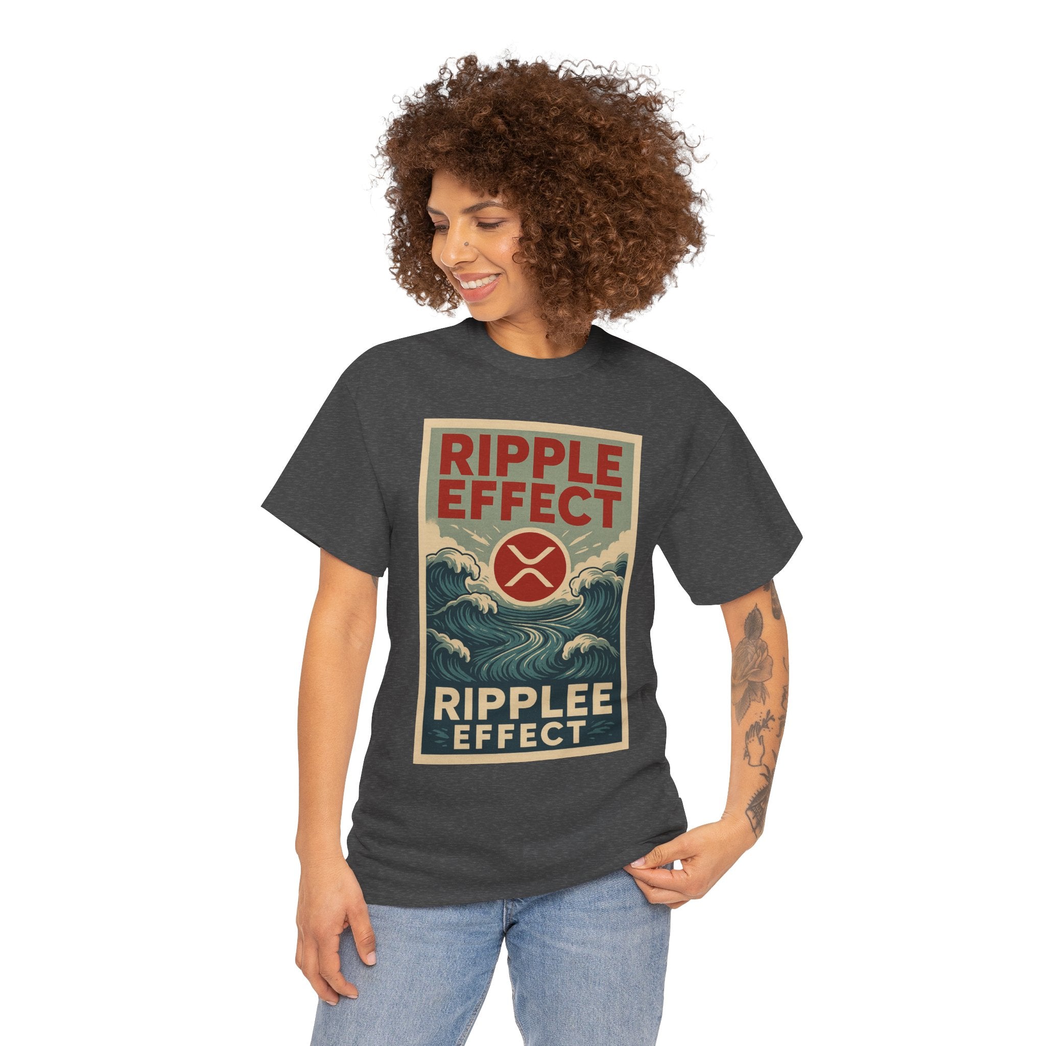 Ripple Effect Tee — Vintage Wave XRP Crypto Graphic T-Shirt