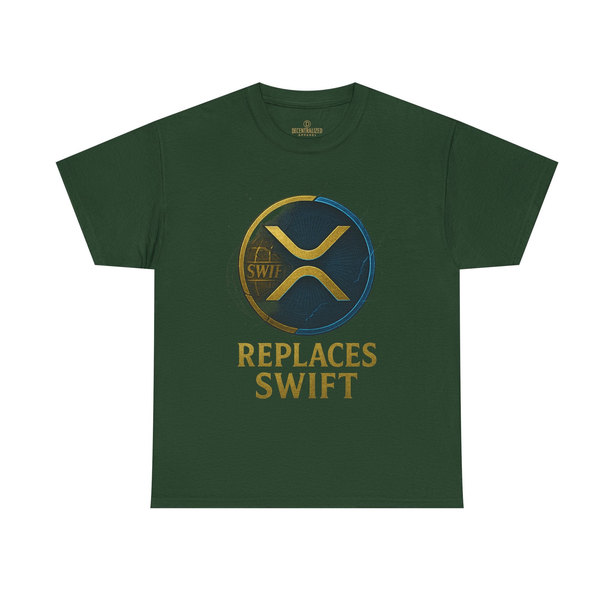 XRP 'Replaces Swift' Cotton Tee — Crypto Ripple Logo T-Shirt