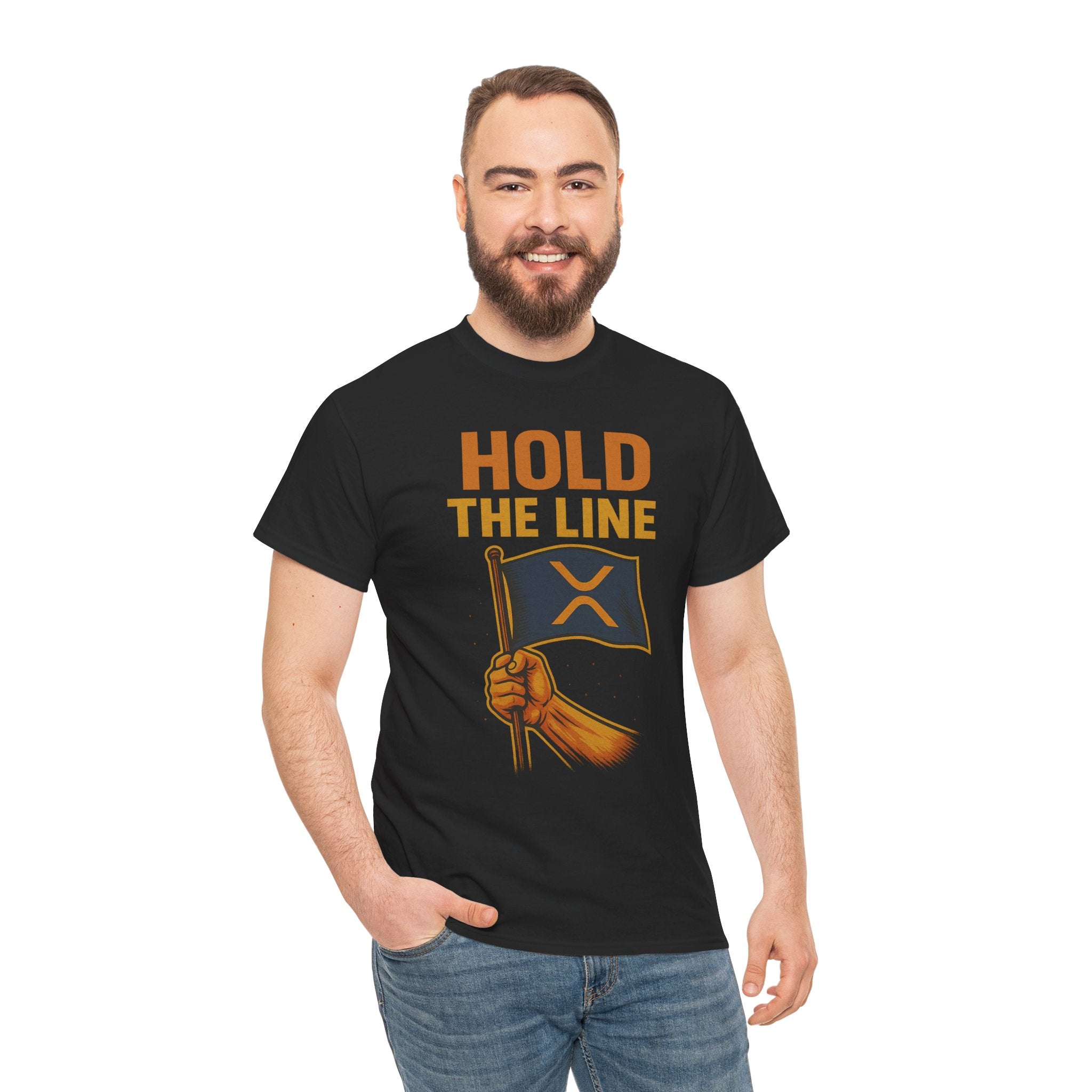 Hold The Line Tee — Bold Flag Graphic Cryptocurrency XRP Shirt