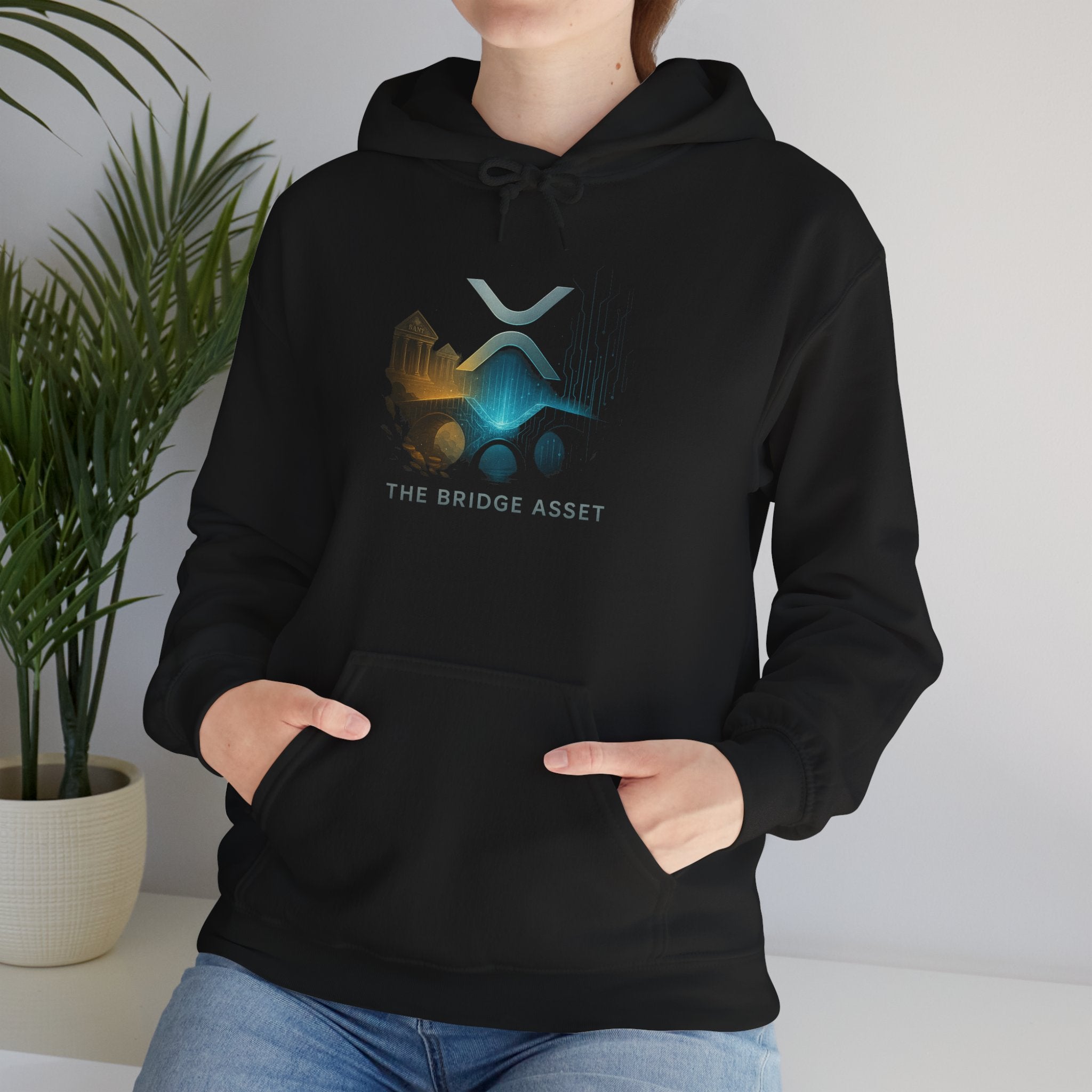 Bridge Asset Logo Hoodie — Minimal Crypto XRP Design