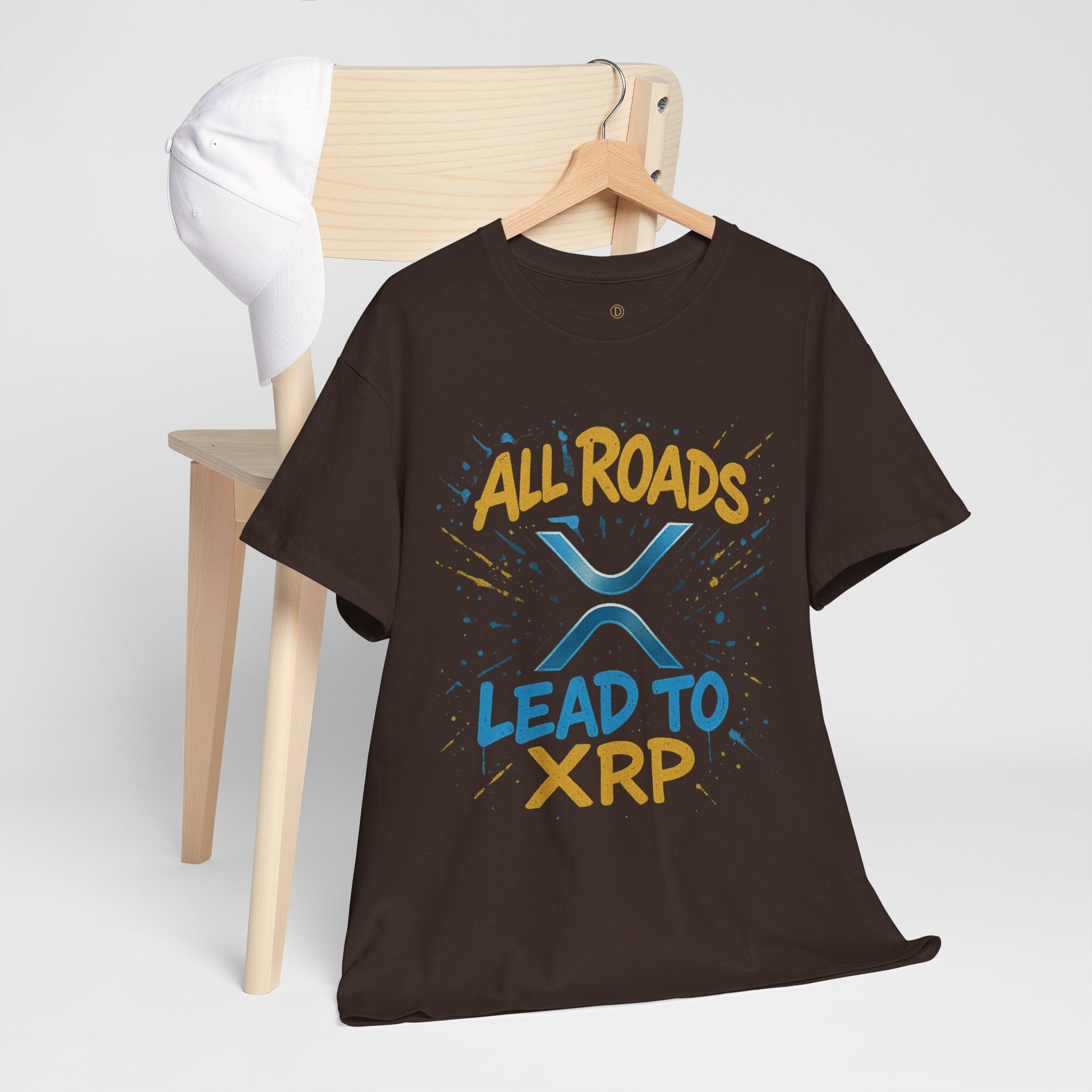 XRP Crypto Tee — "All Roads Lead to XRP" Casual Cryptocurrency Shirt