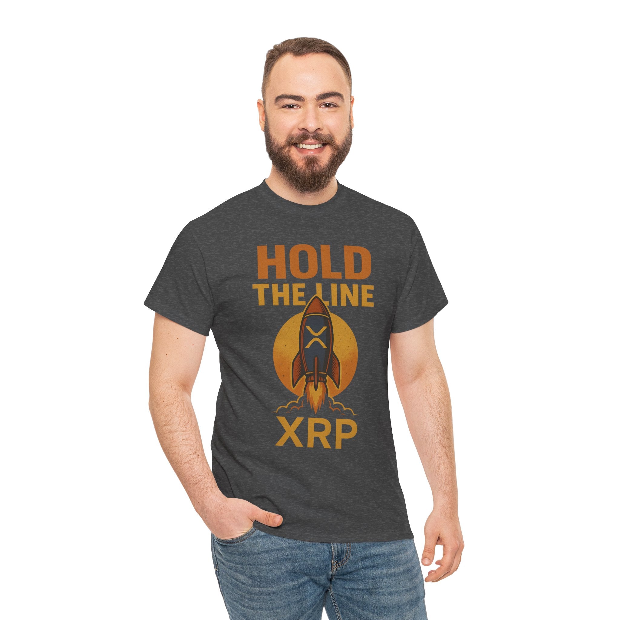XRP Hold The Line Rocket Tee — Crypto Investor T‑Shirt