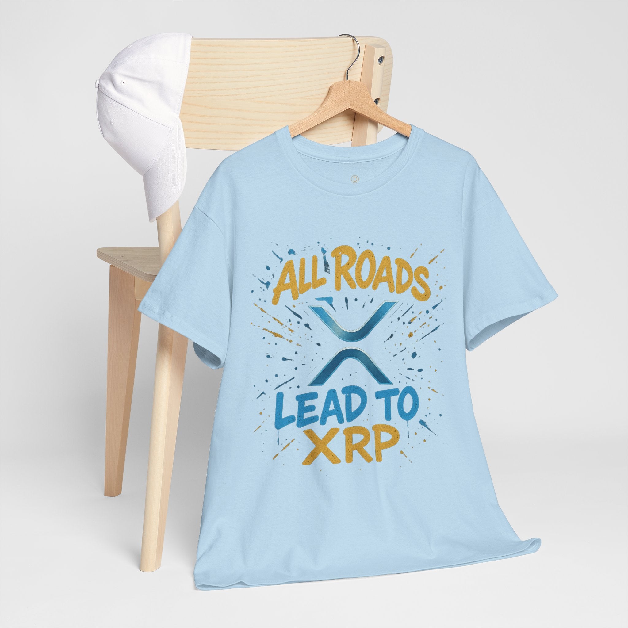 XRP Crypto Tee — "All Roads Lead to XRP" Casual Cryptocurrency Shirt