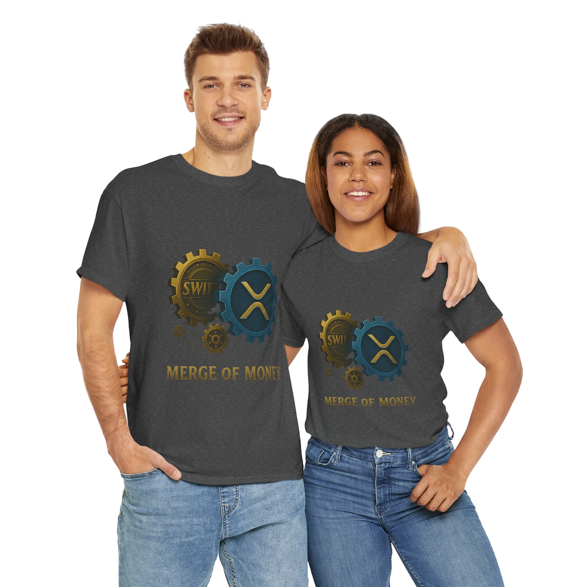 Merge of Money Tee - Cryptocurrency Gears XRP & SWI Crypto T-Shirt