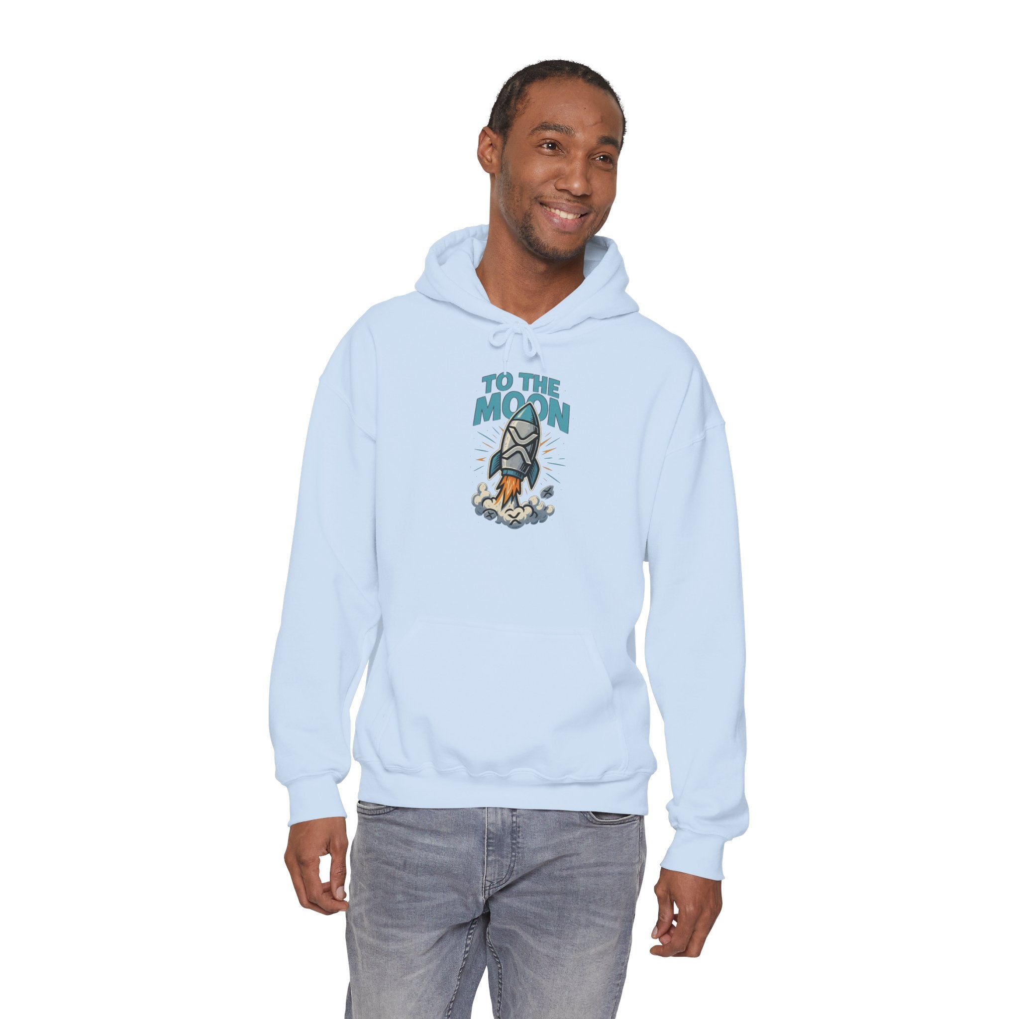 Hoodie — 'To The Moon' Rocket Graphic Pullover