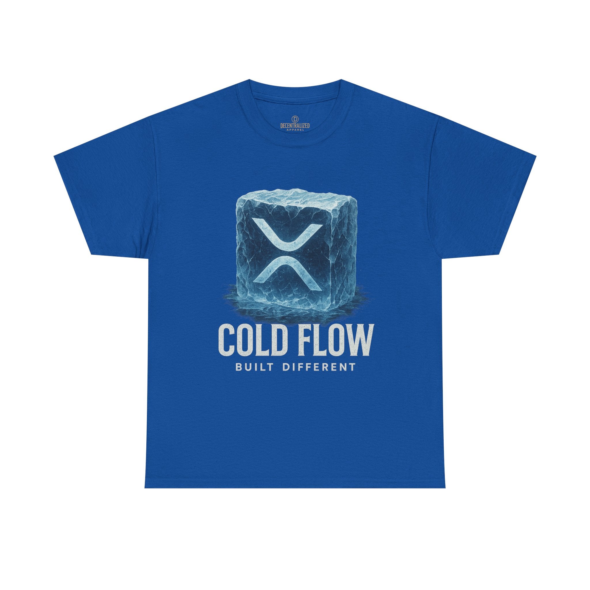 Cold Flow Ripple Logo T‑Shirt — 'Cold Flow: Built Different' Ice Cube Design
