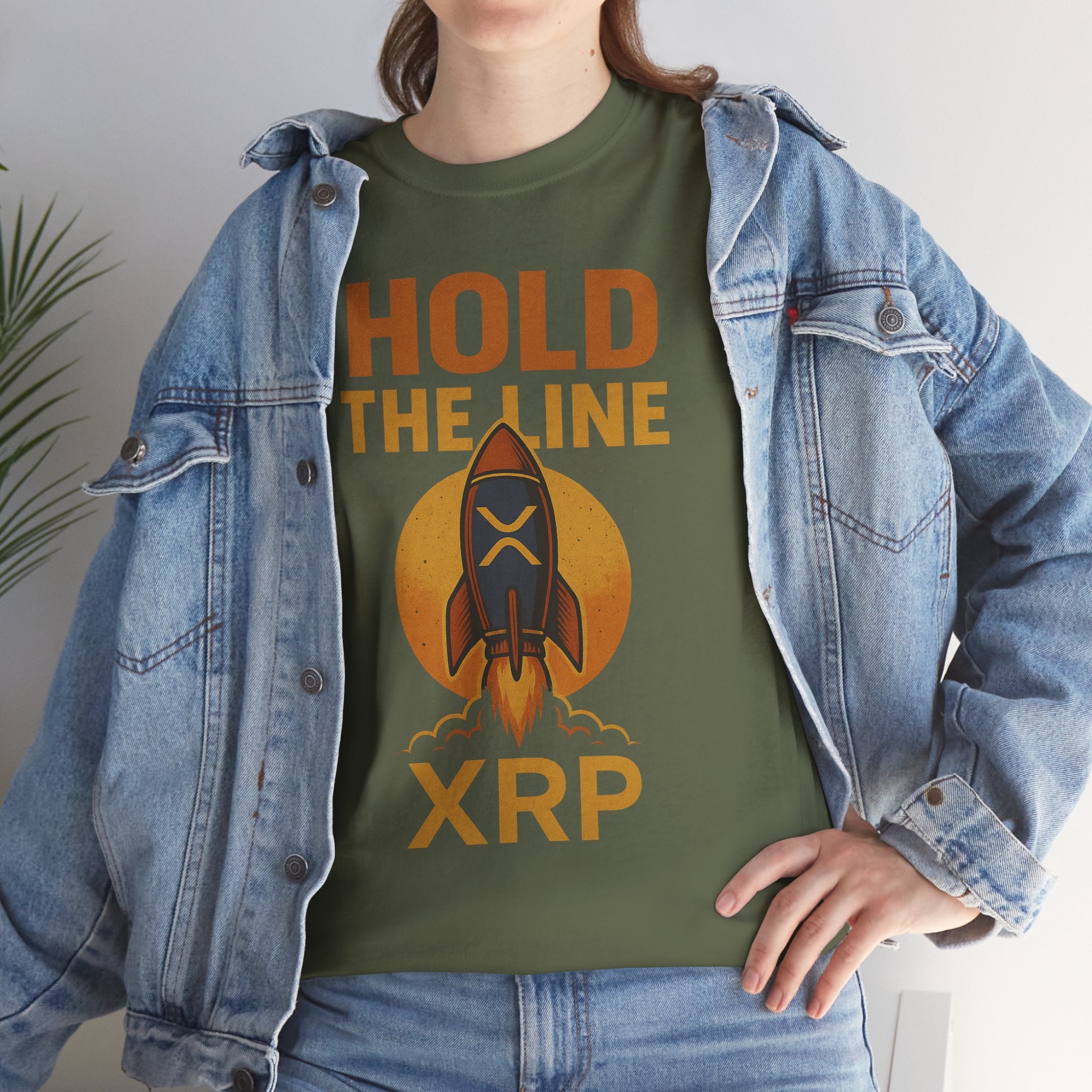 XRP Hold The Line Rocket Tee — Crypto Investor T‑Shirt