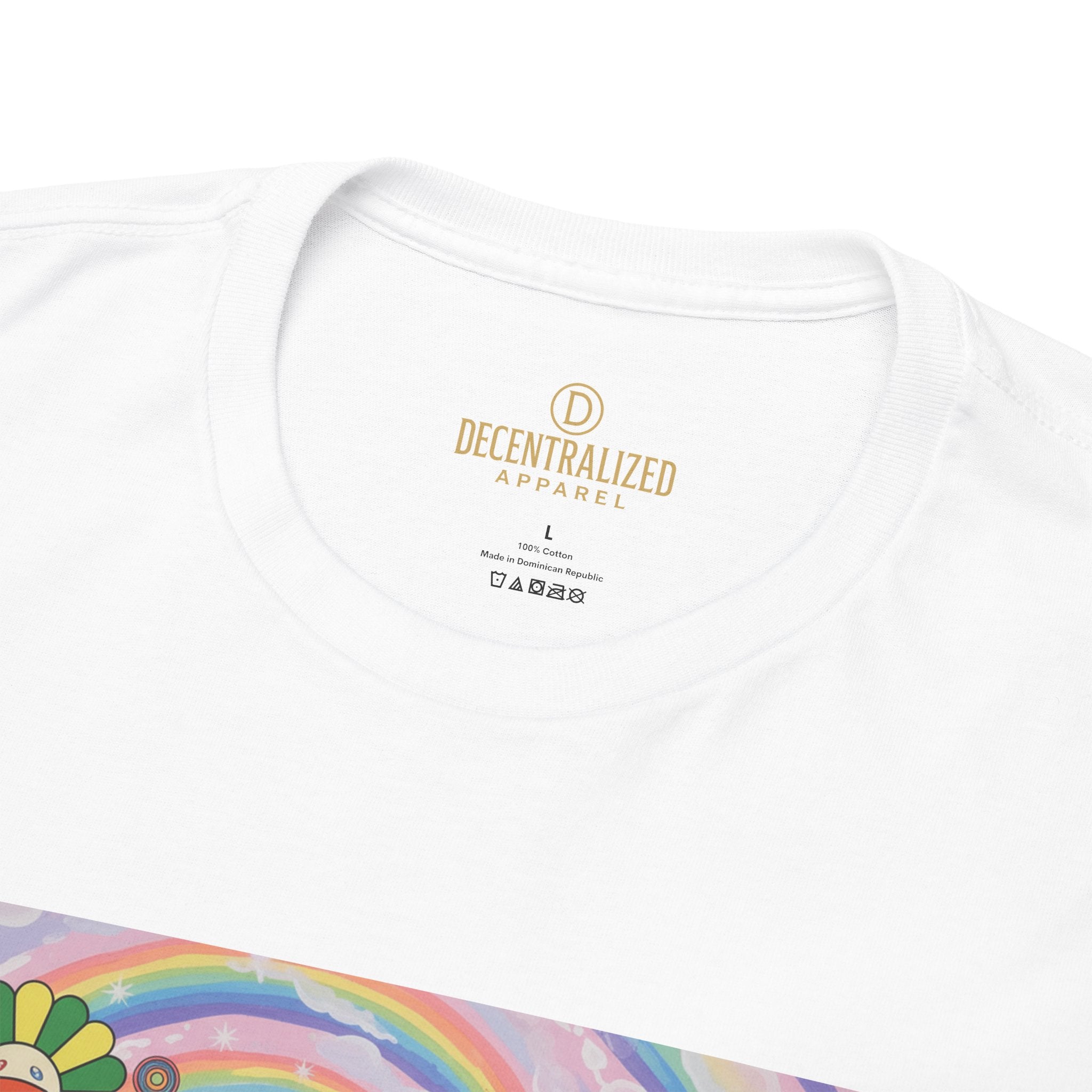 Crypto Rainbow T-Shirt — Bitcoin & Ethereum Hippie Art Tee